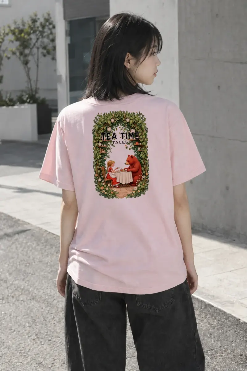"Tea Time Tales" Heavyweight Unisex Crewneck T-shirt | Gildan 5000