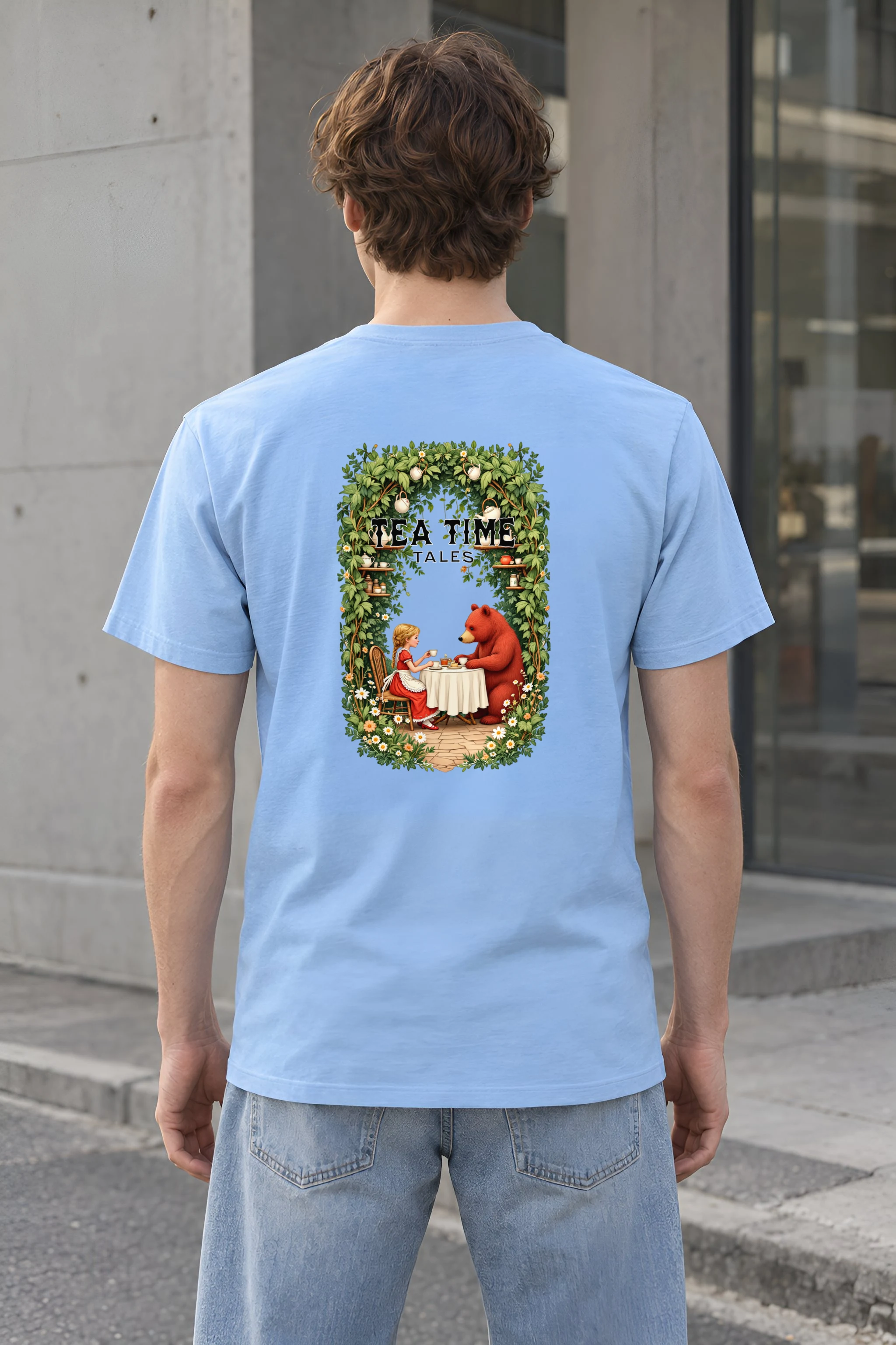 "Tea Time Tales" Heavyweight Unisex Crewneck T-shirt