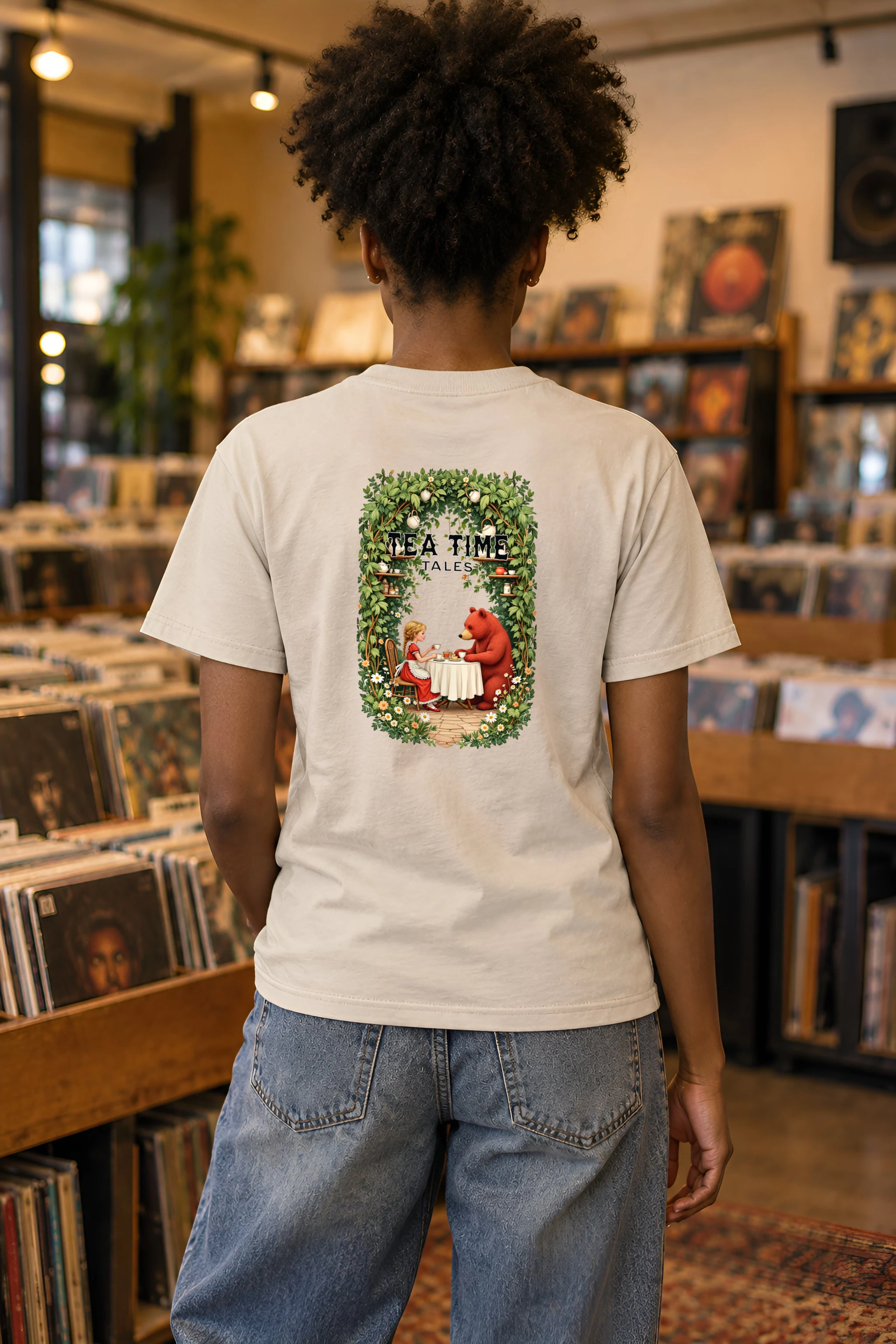 "Tea Time Tales" Heavyweight Unisex Crewneck T-shirt