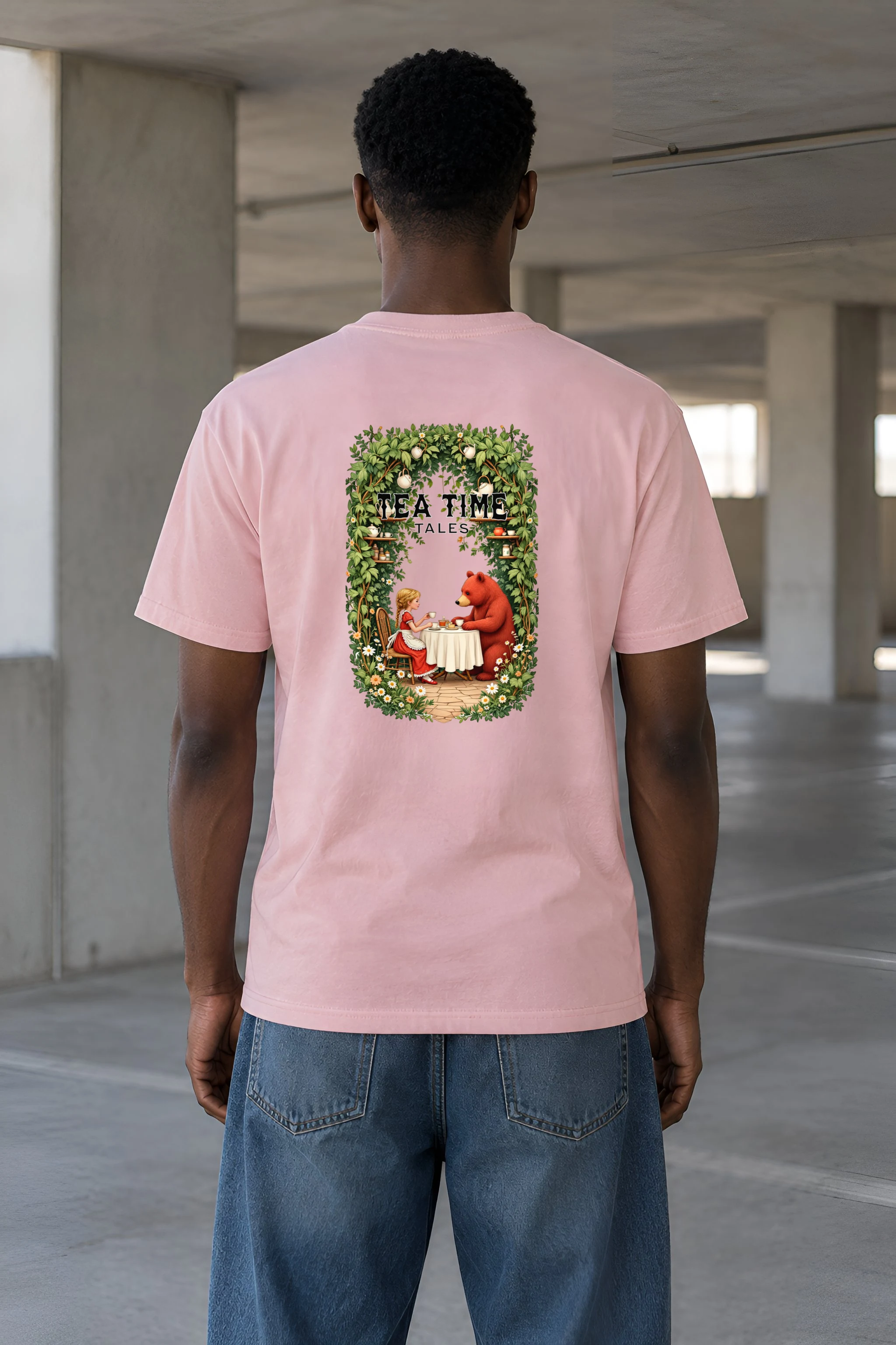 "Tea Time Tales" Heavyweight Unisex Crewneck T-shirt