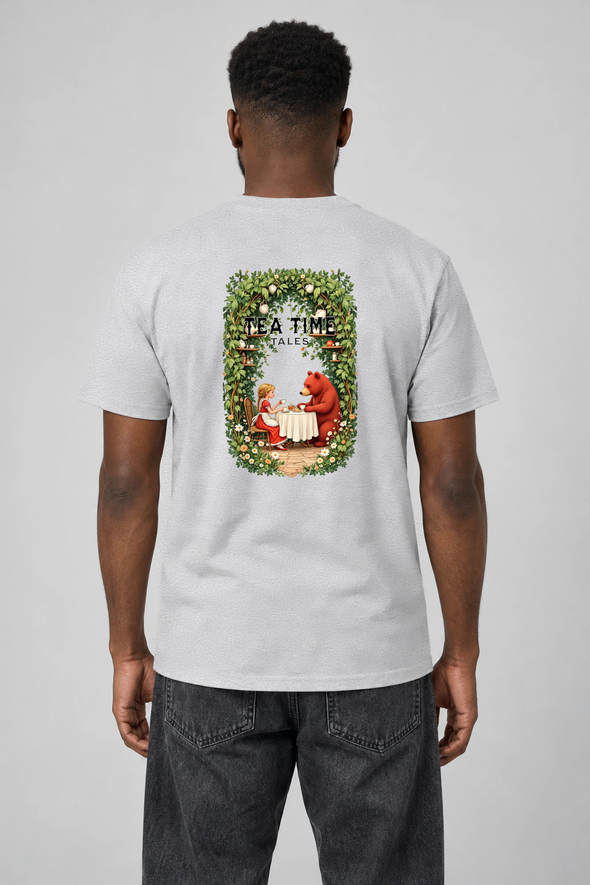 "Tea Time Tales" Heavyweight Unisex Crewneck T-shirt