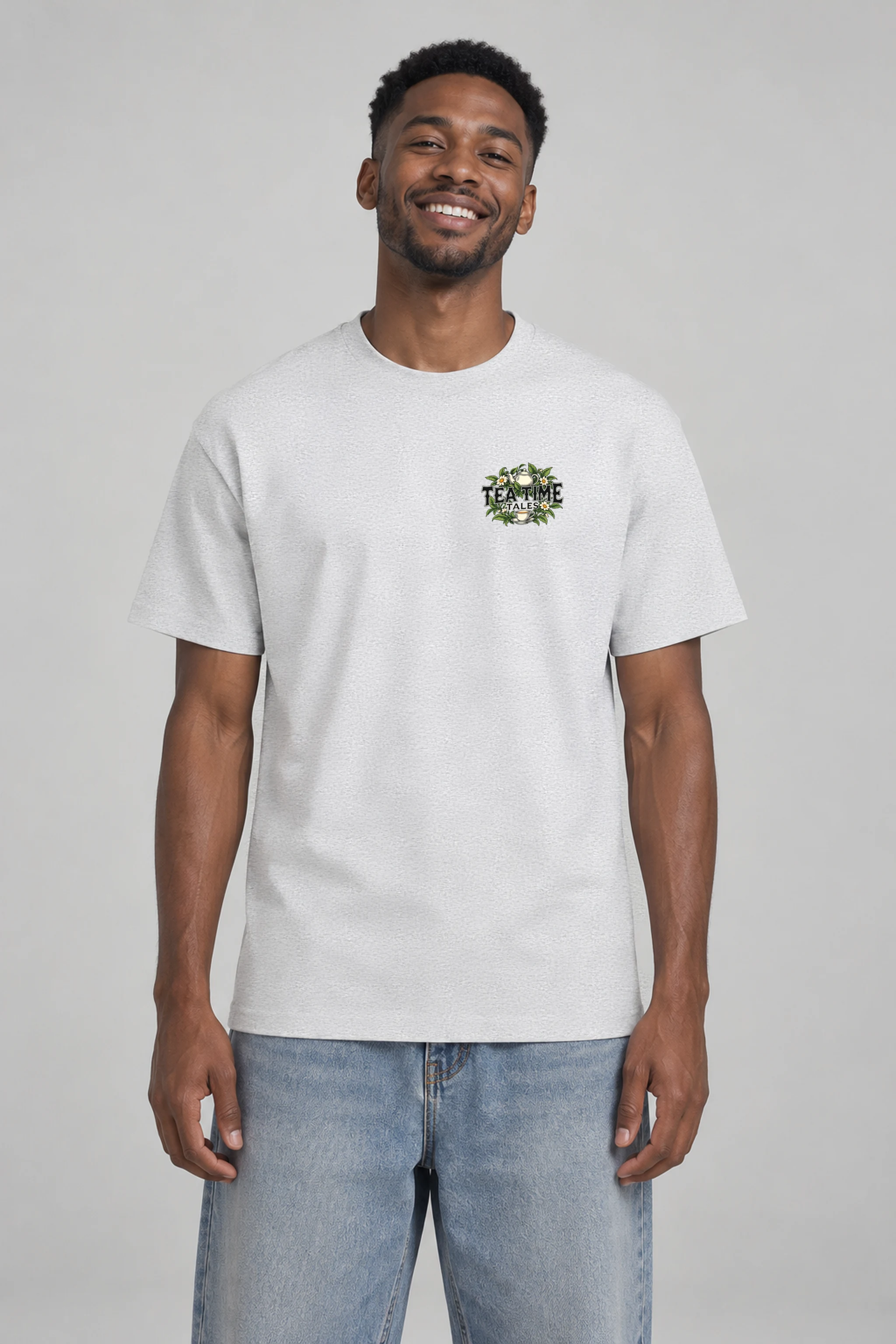 "Tea Time Tales" Heavyweight Unisex Crewneck T-shirt