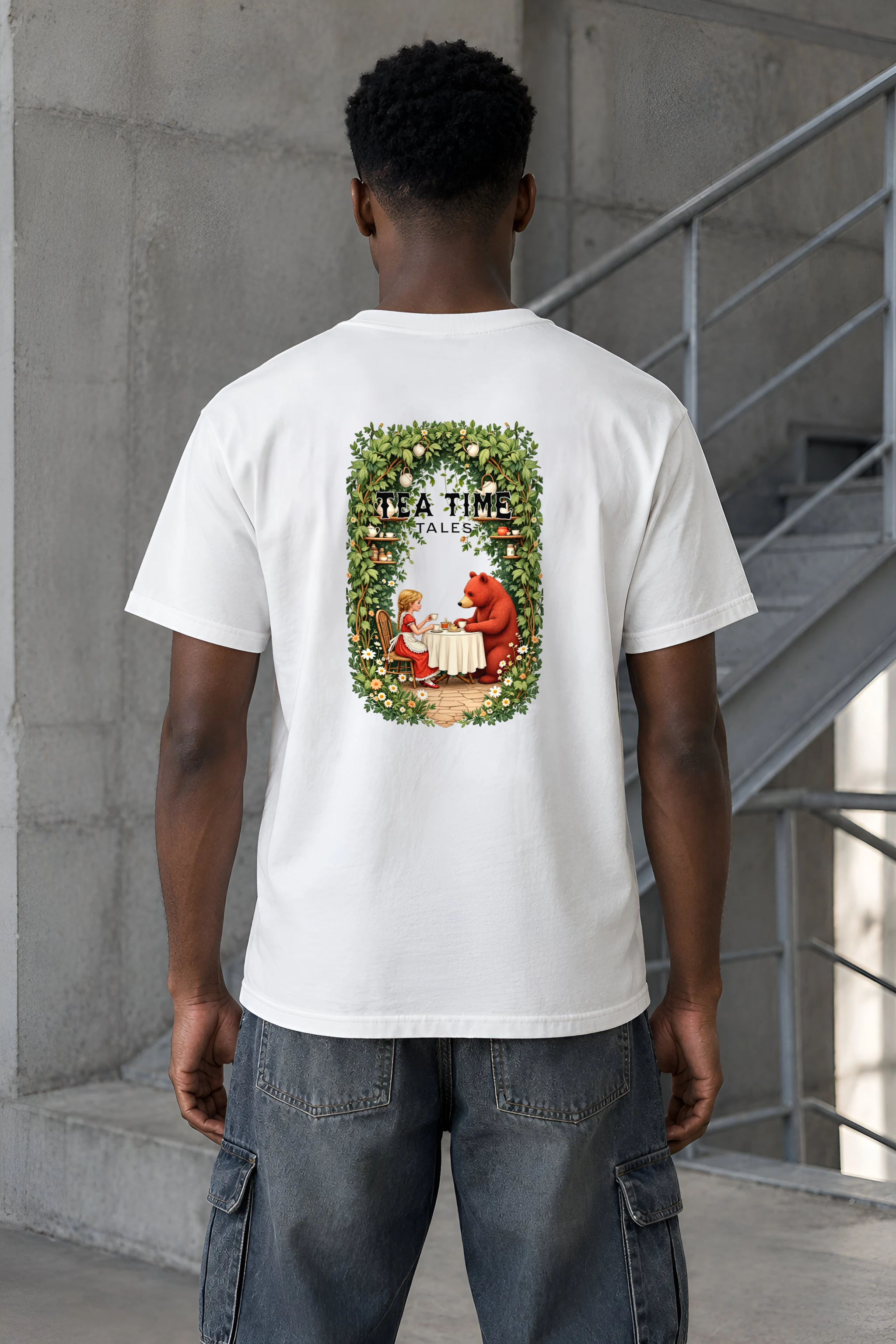 "Tea Time Tales" Heavyweight Unisex Crewneck T-shirt