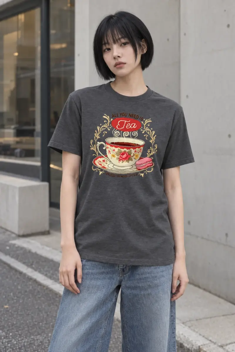 "Tea Unless Coffee" Heavyweight Unisex Crewneck T-shirt