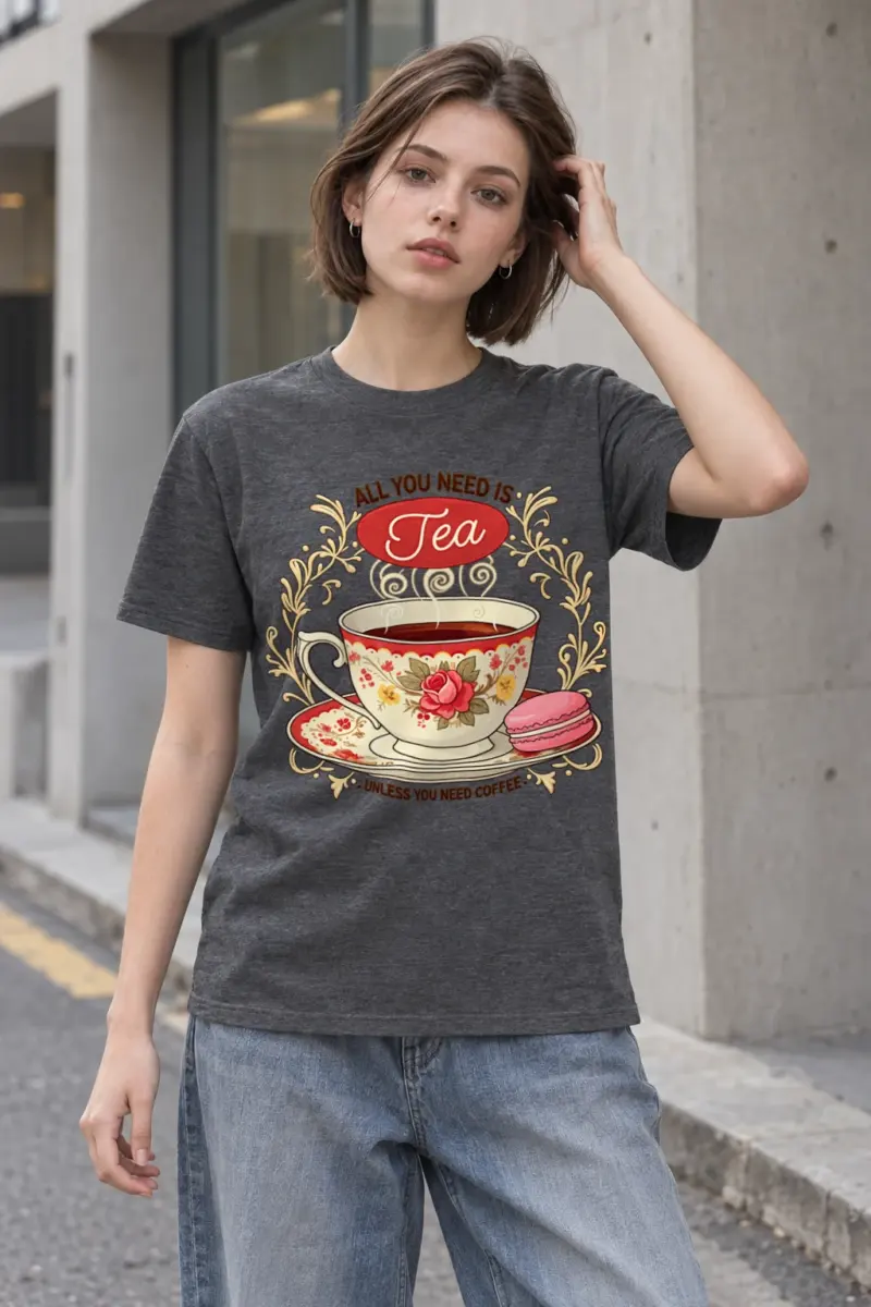 "Tea Unless Coffee" Heavyweight Unisex Crewneck T-shirt