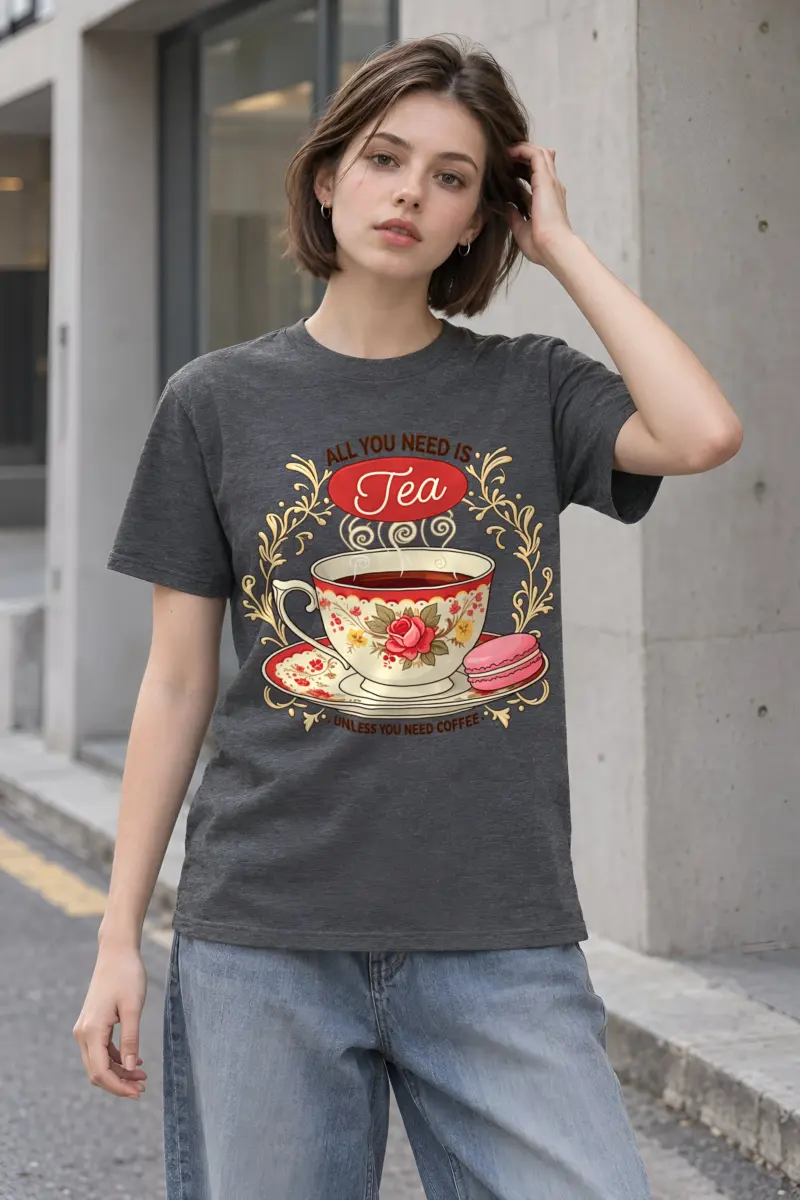 "Tea Unless Coffee" Heavyweight Unisex Crewneck T-shirt