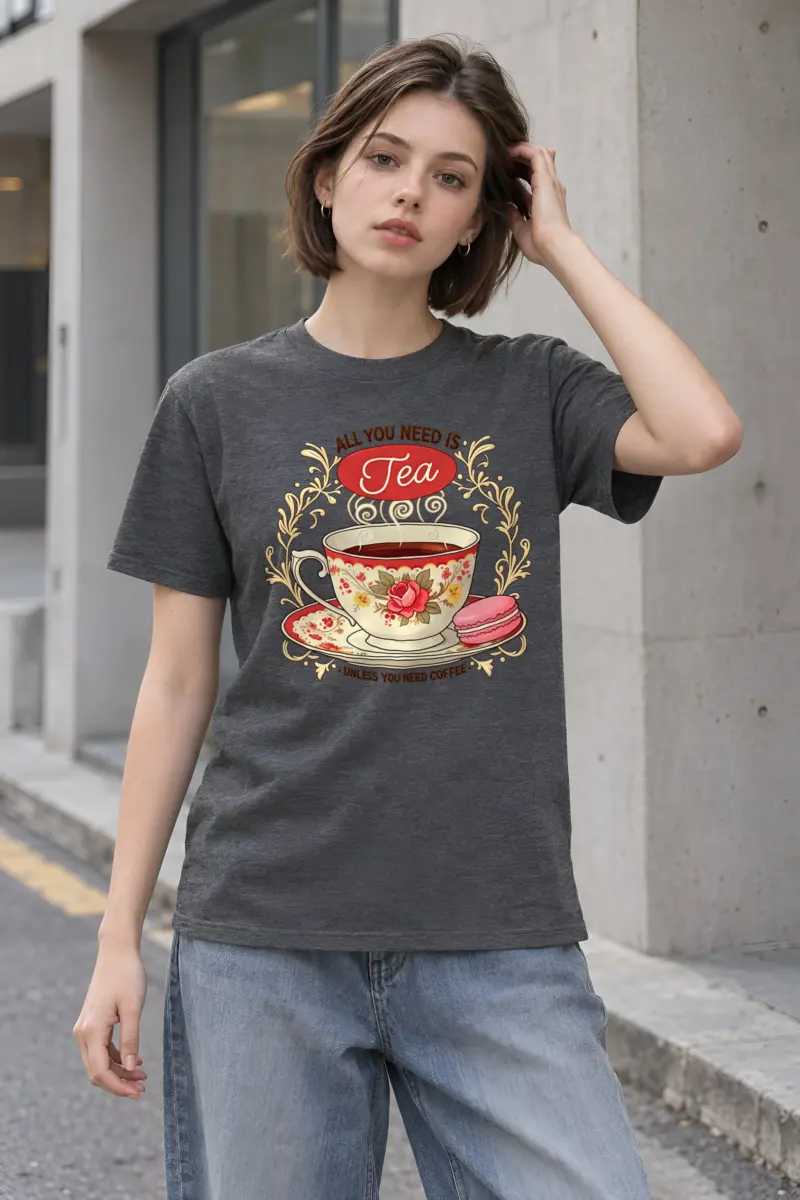 "Tea Unless Coffee" Heavyweight Unisex Crewneck T-shirt