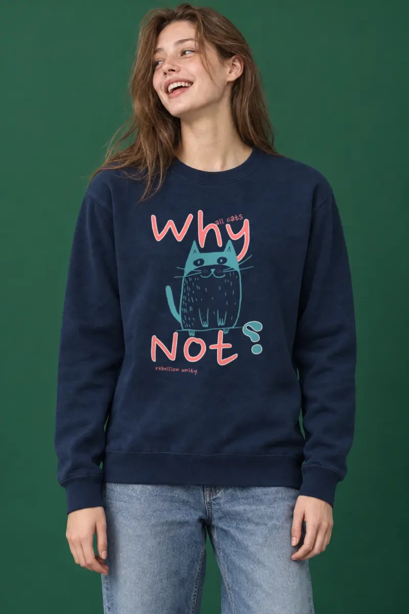 "Teal Cat Unity" Heavy Blend Unisex Crewneck Sweatshirt