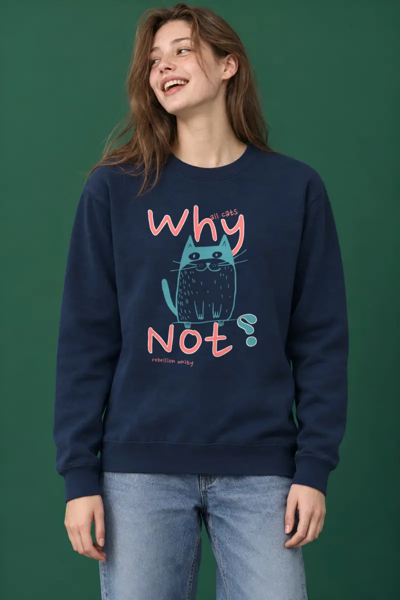 "Teal Cat Unity" Heavy Blend Unisex Crewneck Sweatshirt