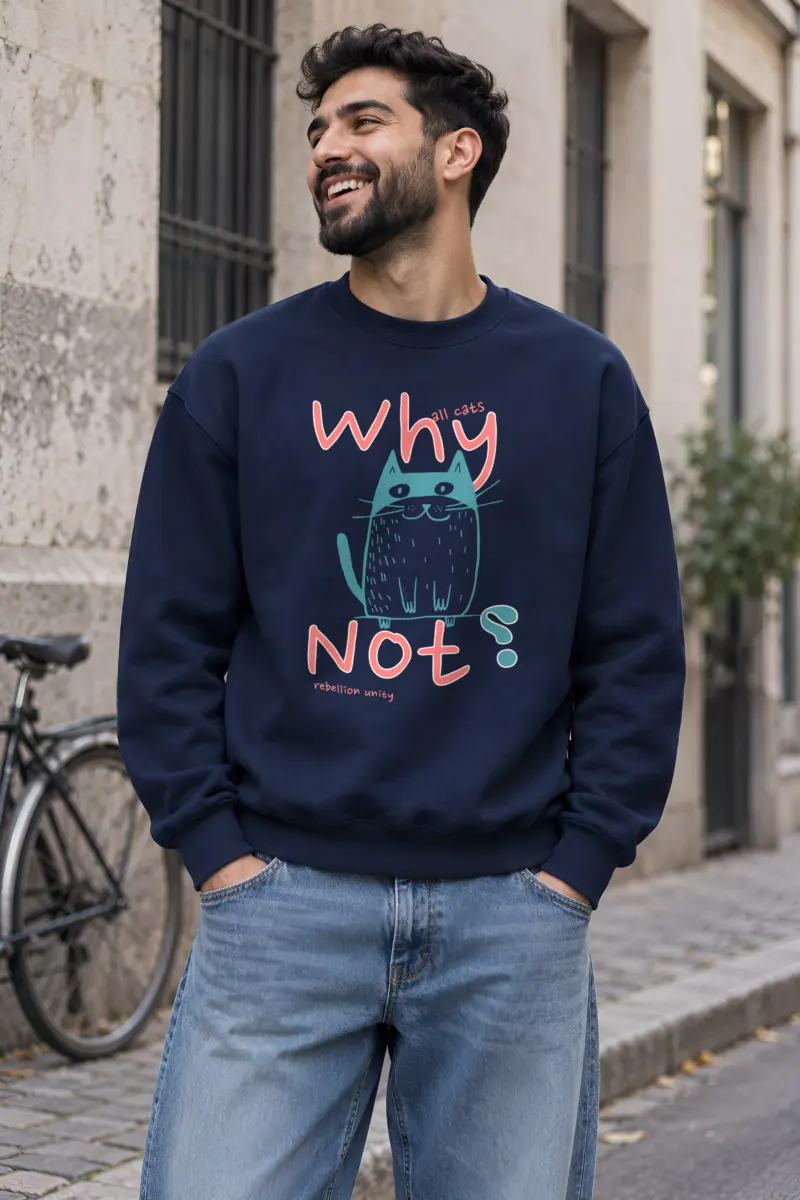 "Teal Cat Unity" Heavy Blend Unisex Crewneck Sweatshirt