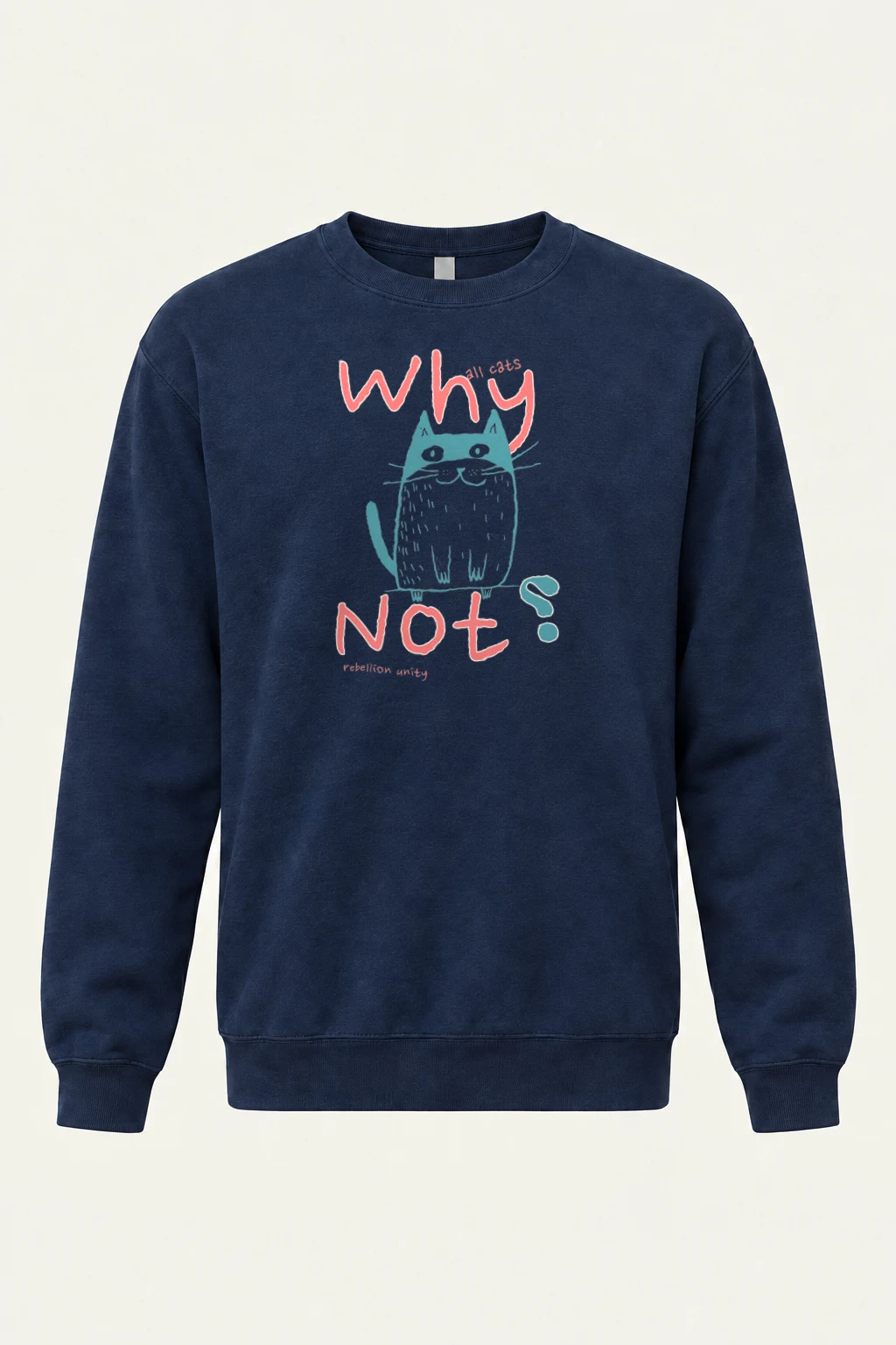 "Teal Cat Unity" Heavy Blend Unisex Crewneck Sweatshirt | Gildan 18000