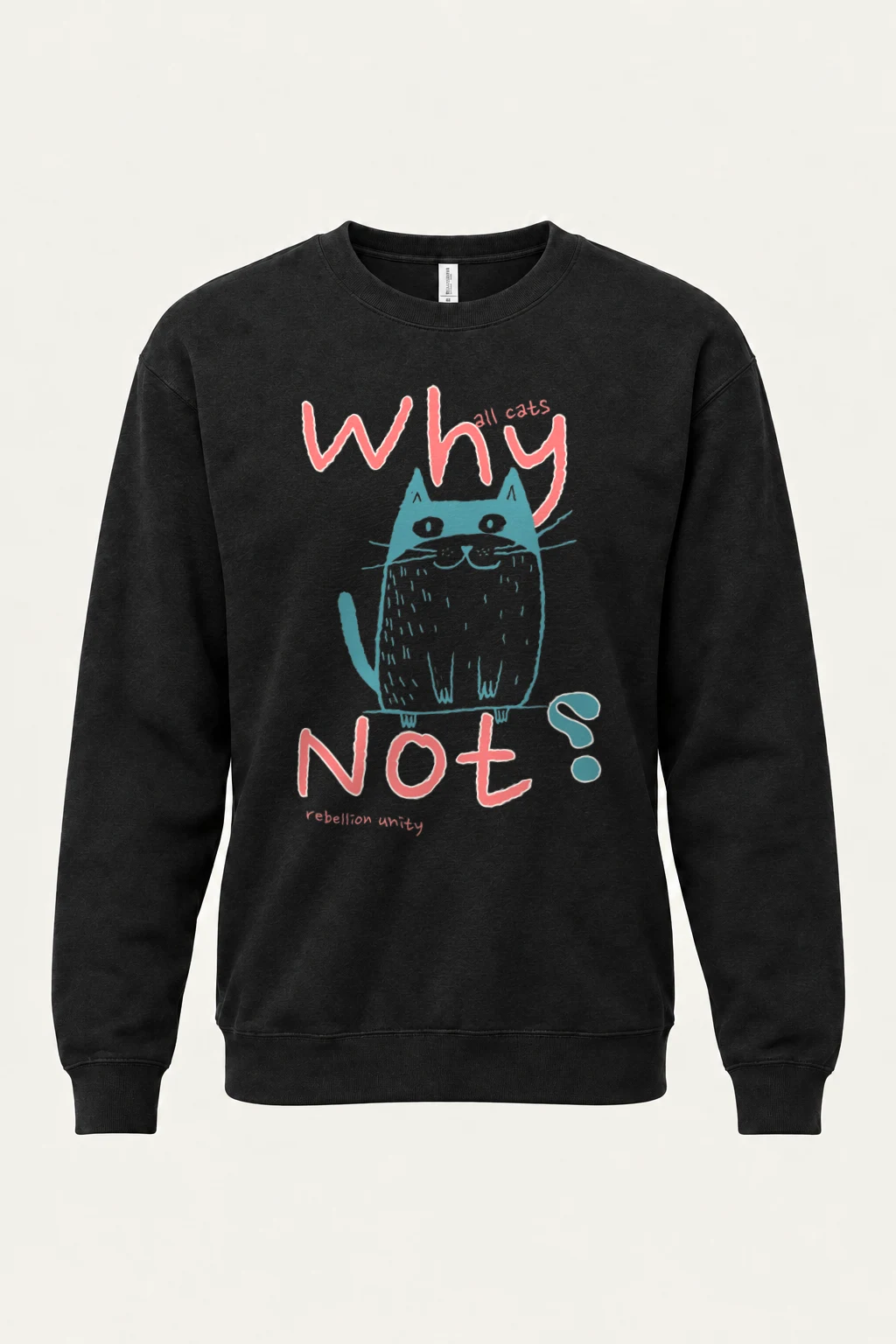 "Teal Cat Unity" Heavy Blend Unisex Crewneck Sweatshirt | Gildan 18000