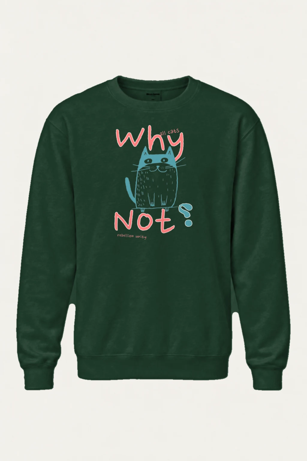 "Teal Cat Unity" Heavy Blend Unisex Crewneck Sweatshirt | Gildan 18000