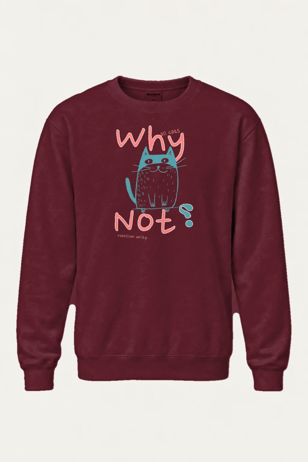 "Teal Cat Unity" Heavy Blend Unisex Crewneck Sweatshirt | Gildan 18000