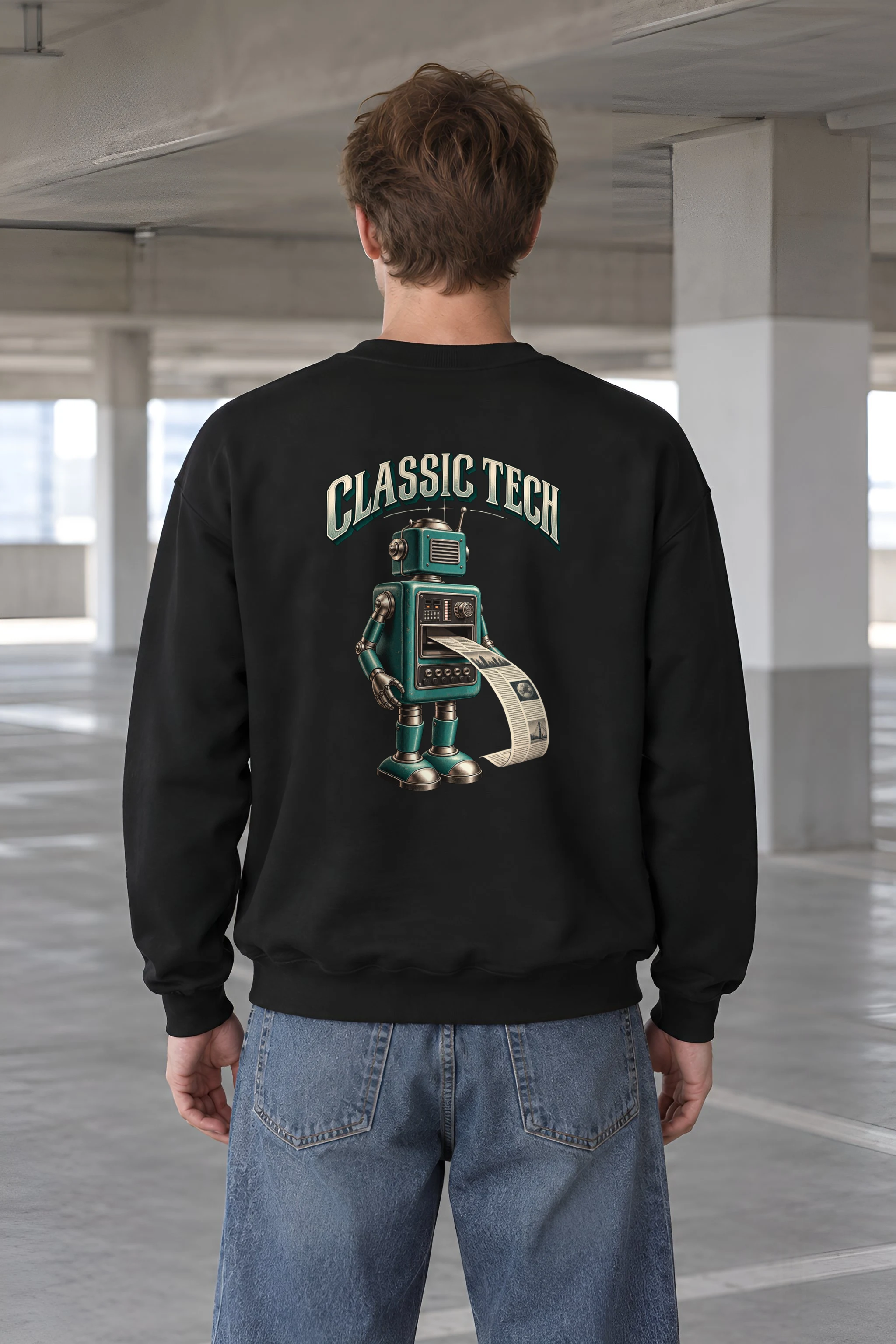 "Teal Press Bot" Heavy Blend Unisex Crewneck Sweatshirt
