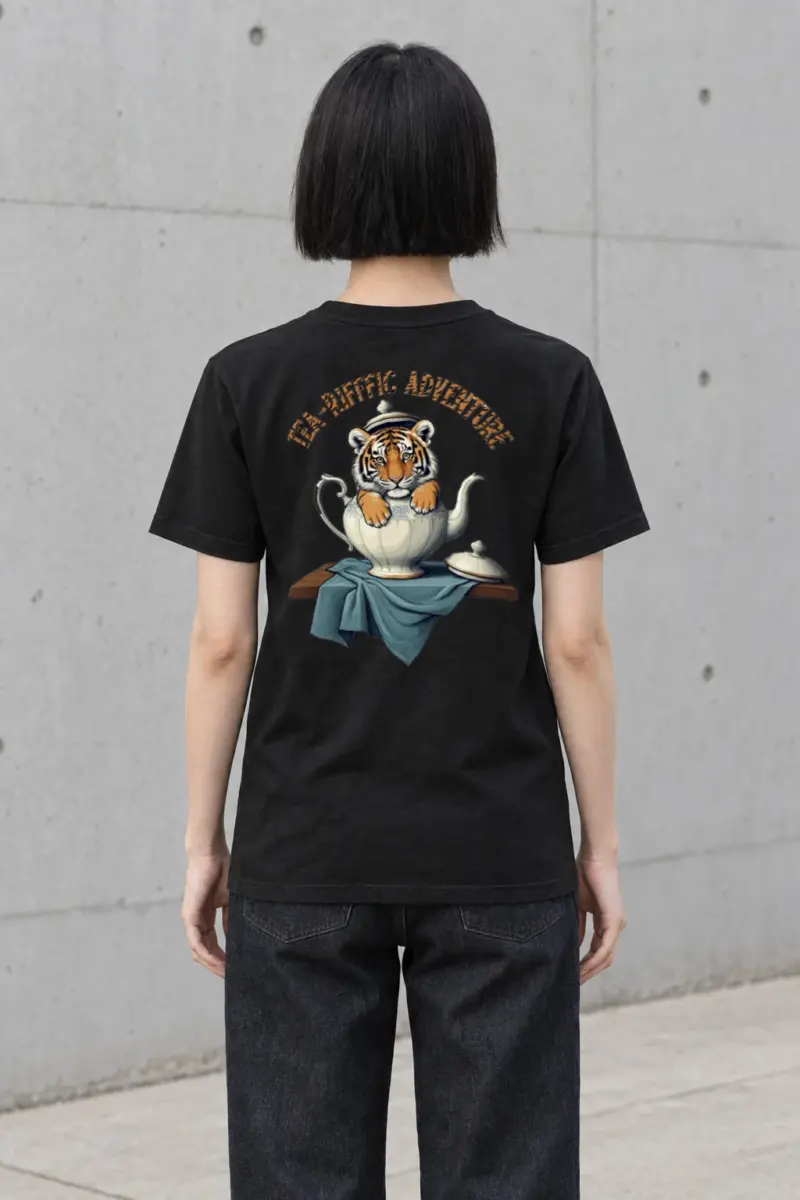 "Teapot Tiger Cub" Heavyweight Unisex Crewneck T-shirt | Gildan 5000