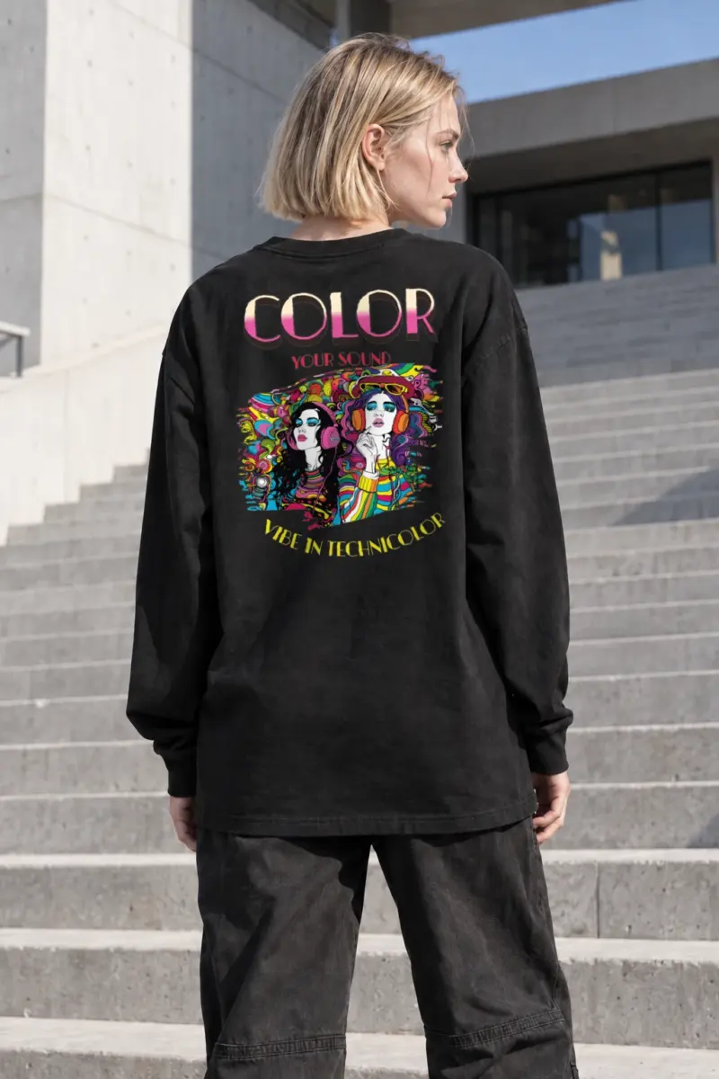 “Technicolor Sound Vibe” Unisex Longsleeve T-shirt | Gildan 2400