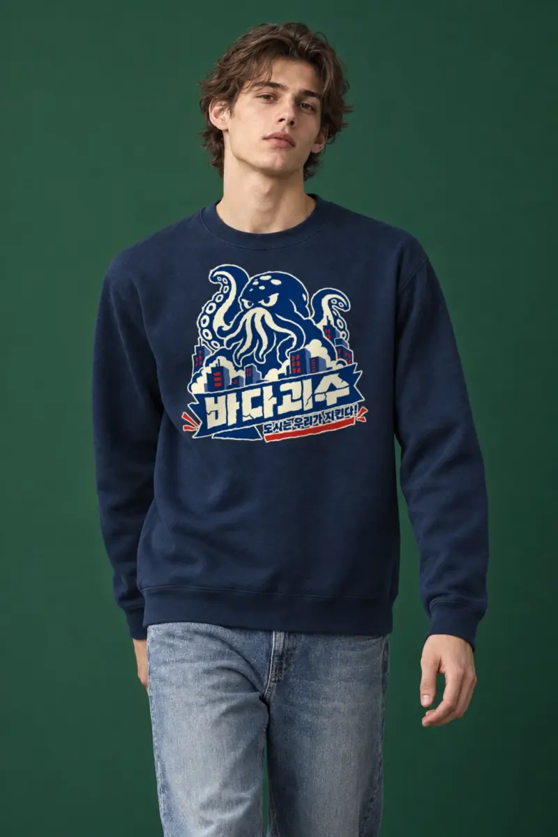 "Tentacled City Skyline" Heavy Blend Unisex Crewneck Sweatshirt