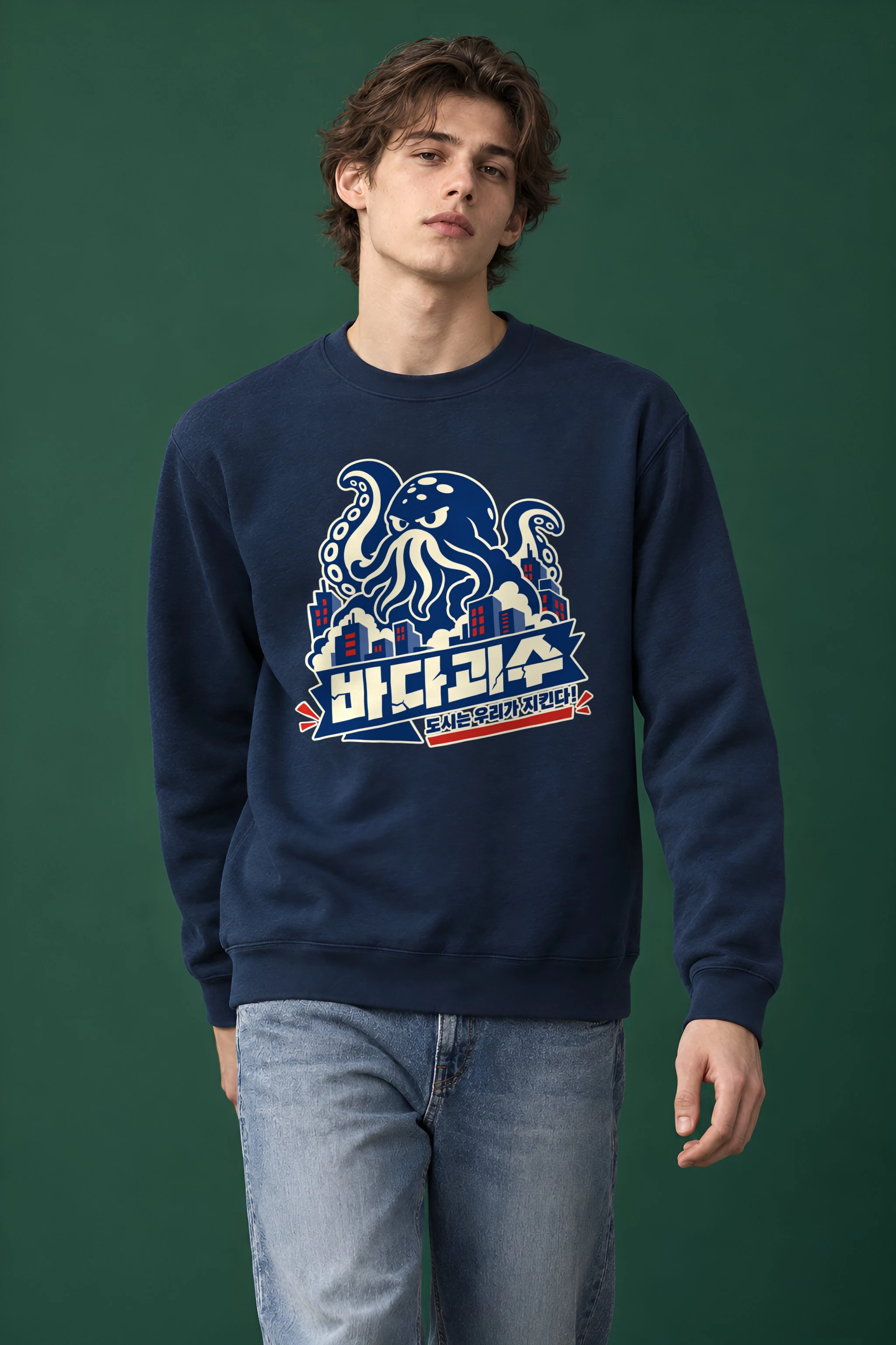 "Tentacled City Skyline" Heavy Blend Unisex Crewneck Sweatshirt