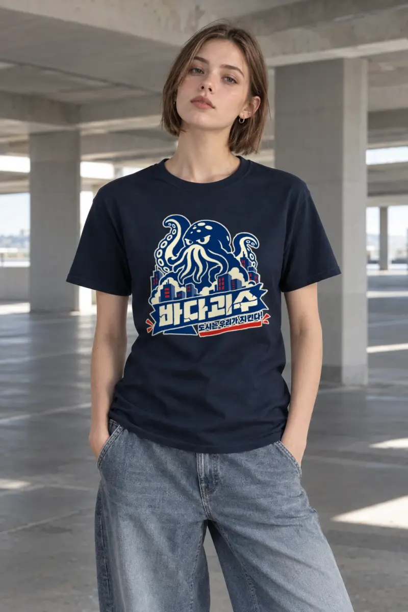 "Tentacled City Skyline" Heavyweight Unisex Crewneck T-shirt
