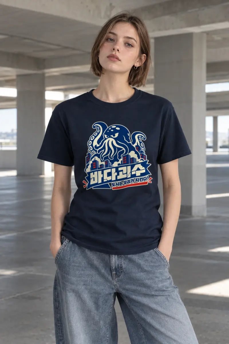 "Tentacled City Skyline" Heavyweight Unisex Crewneck T-shirt