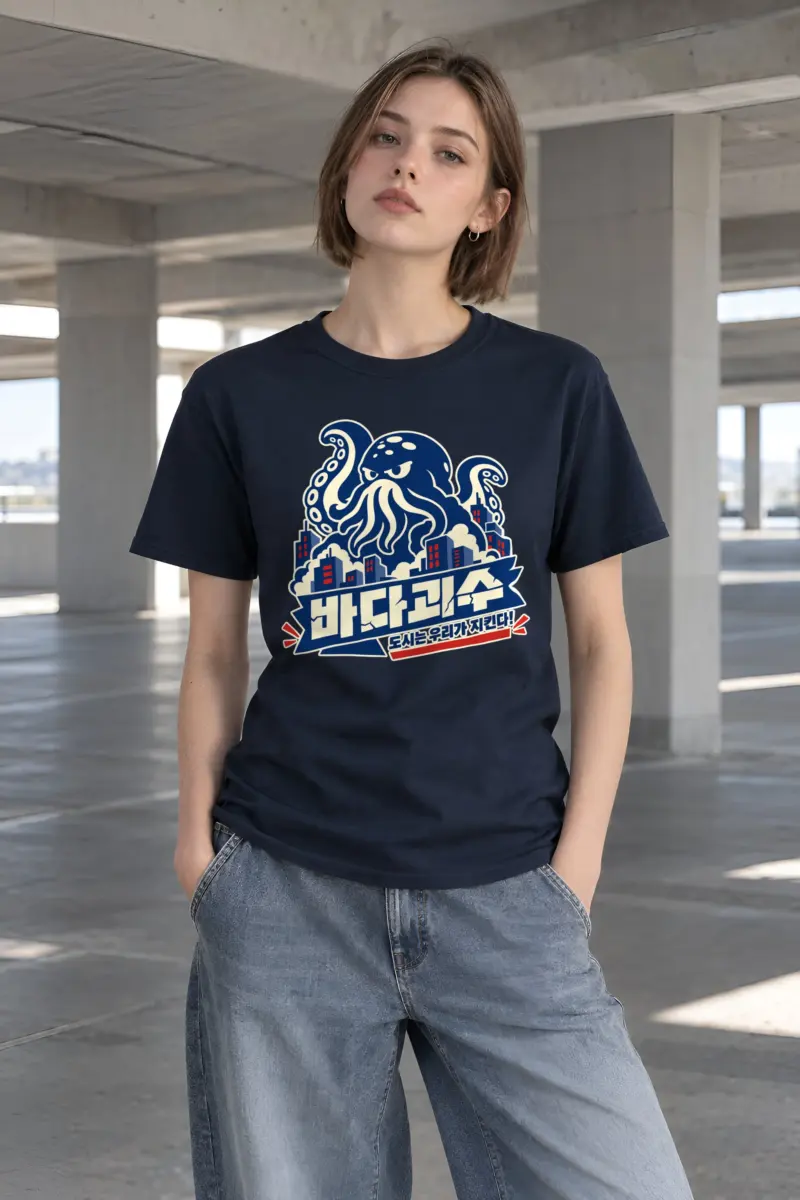 "Tentacled City Skyline" Heavyweight Unisex Crewneck T-shirt