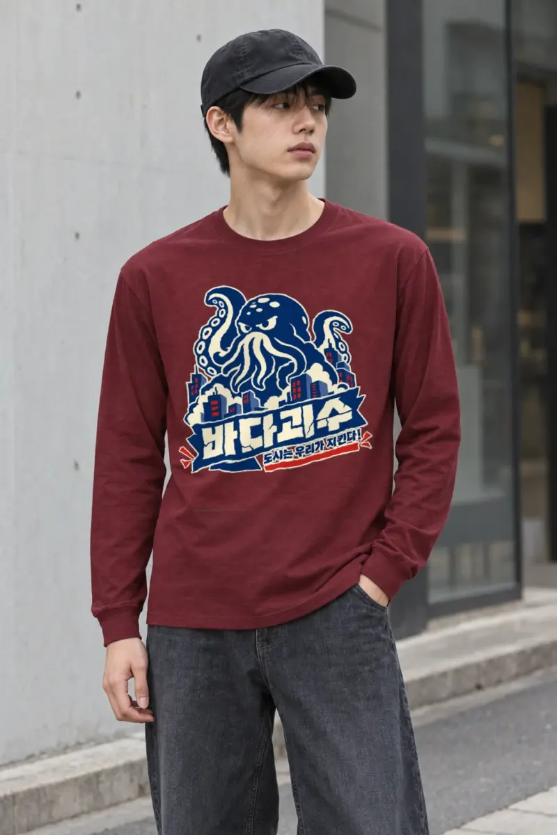 "Tentacled City Skyline" Unisex Longsleeve T-shirt