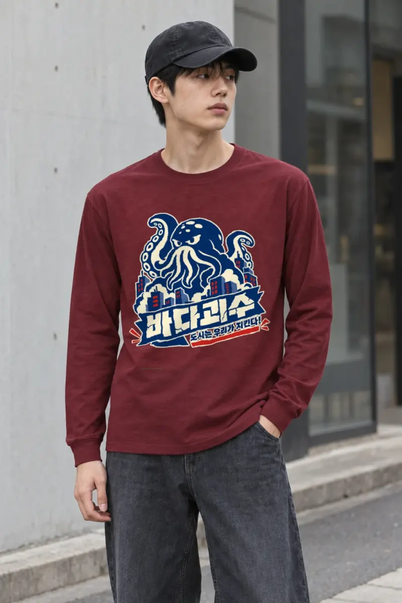 "Tentacled City Skyline" Unisex Longsleeve T-shirt