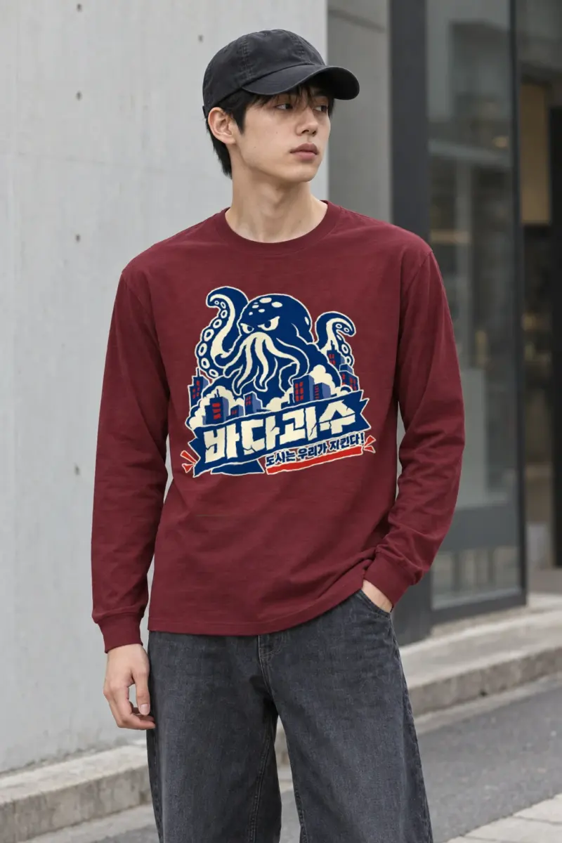 "Tentacled City Skyline" Unisex Longsleeve T-shirt | Gildan 2400
