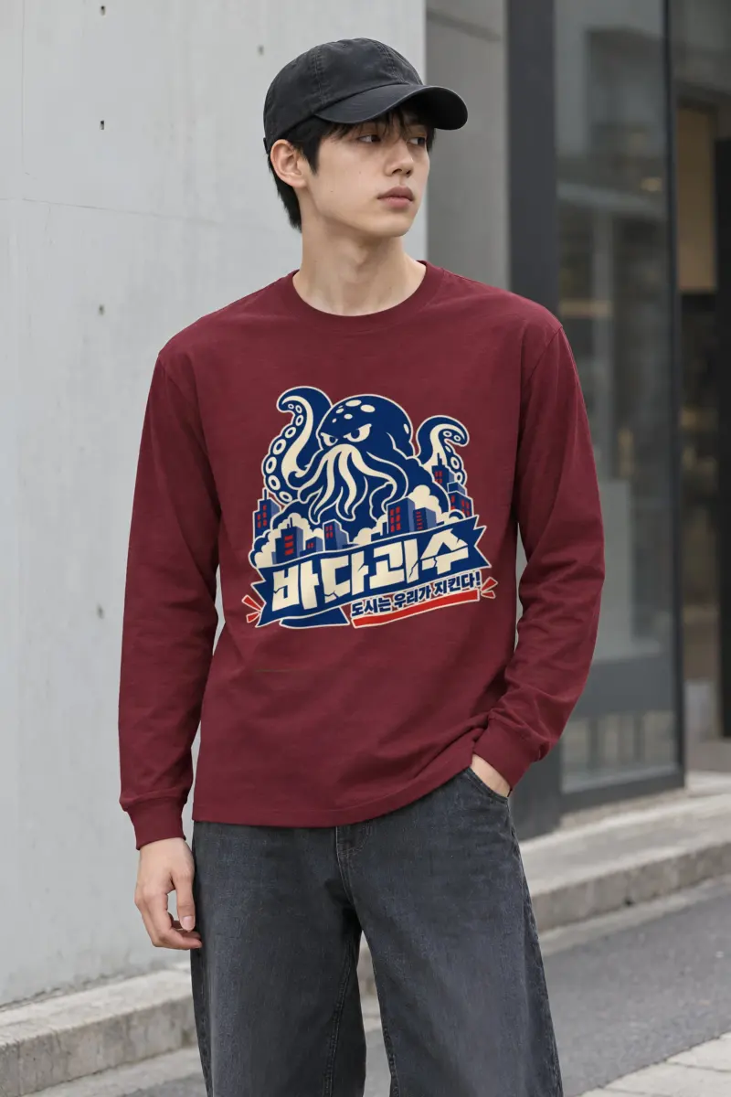 "Tentacled City Skyline" Unisex Longsleeve T-shirt