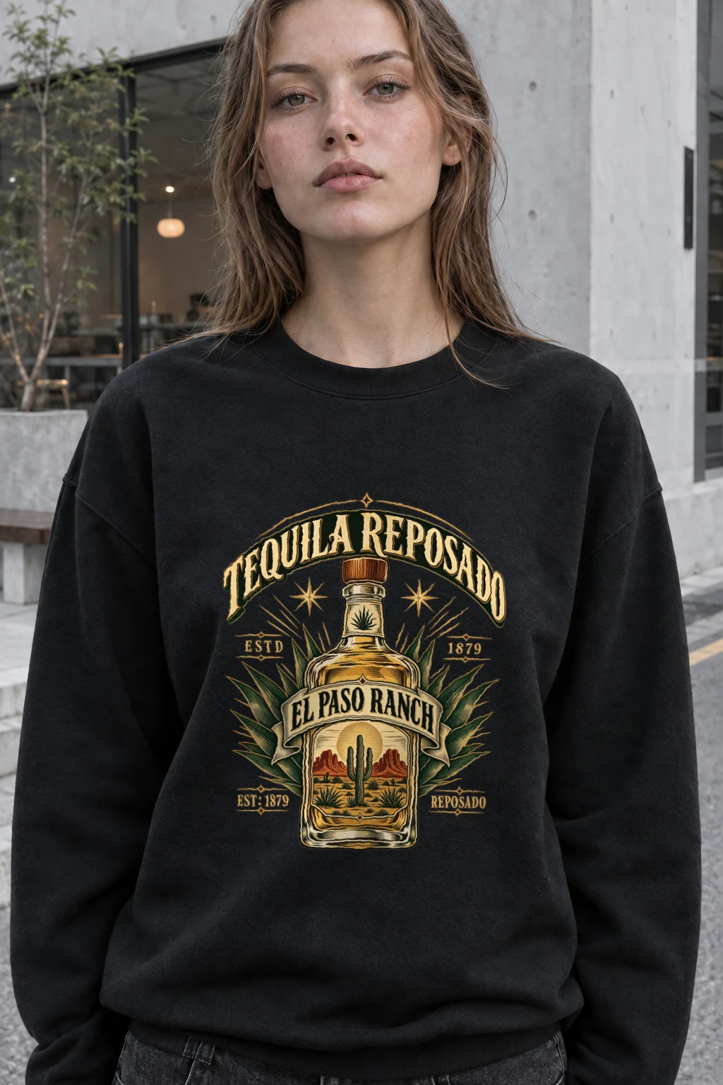 "Tequila Reposado Ranch" Heavy Blend Unisex Crewneck Sweatshirt | Gildan 18000