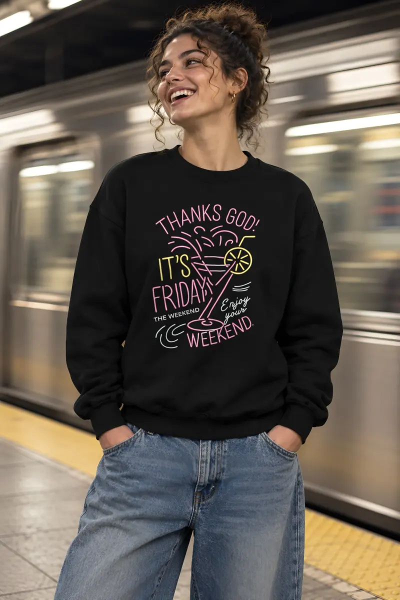 "Thanks God Friday" Heavy Blend Unisex Crewneck Sweatshirt