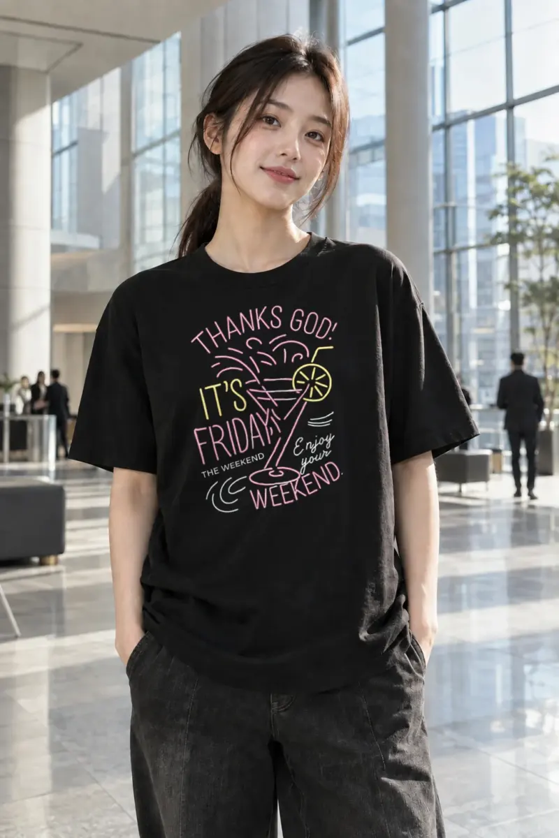 "Thanks God It’s Friday" Heavyweight Unisex Crewneck T-shirt | Gildan 5000