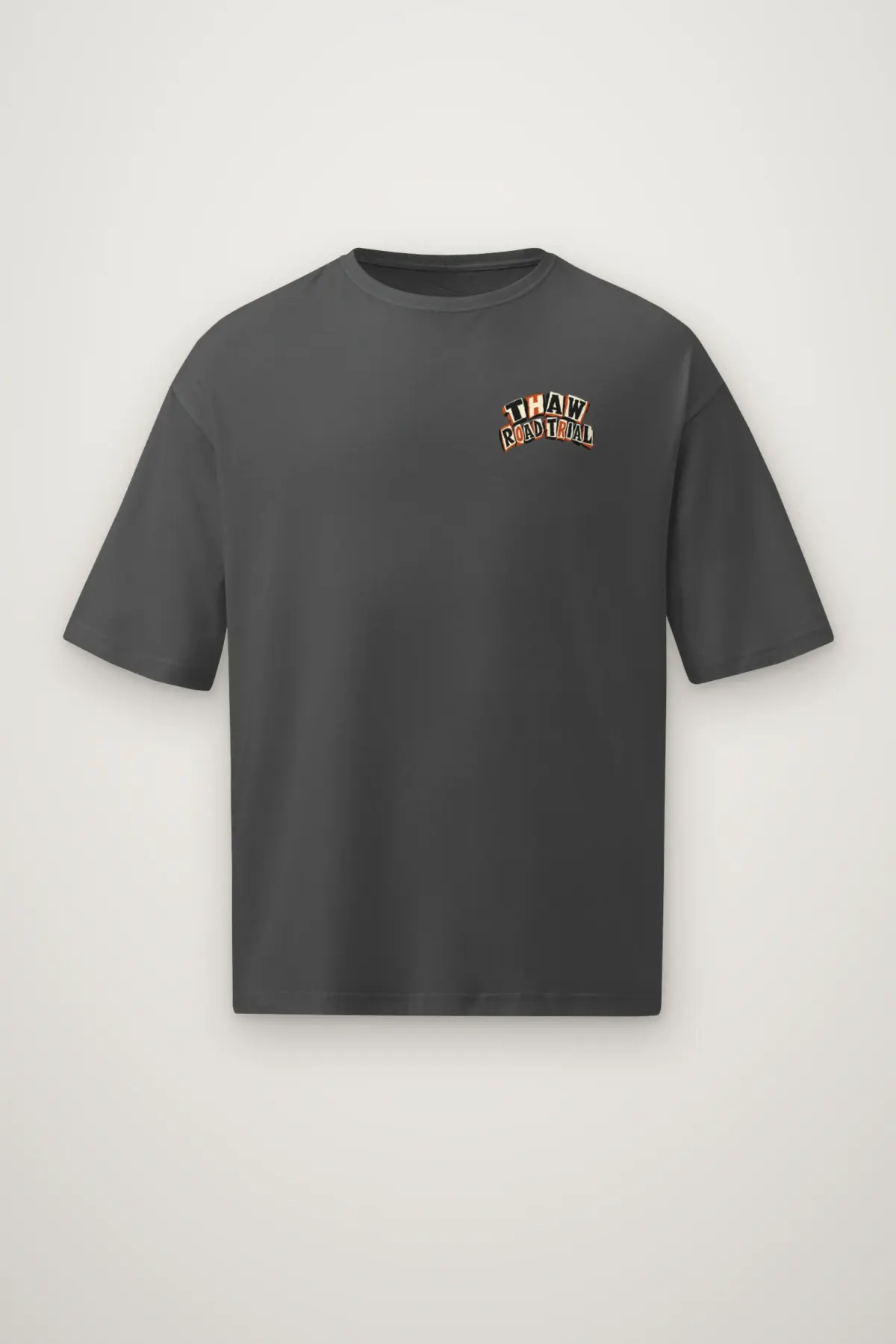 "Thaw Road Trial" Men's Oversized Heavyweight Crewneck T-Shirt
