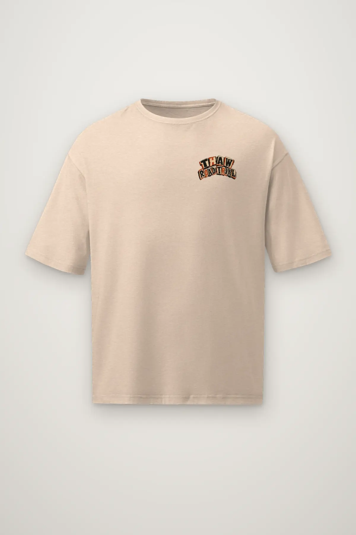 "Thaw Road Trial" Men's Oversized Heavyweight Crewneck T-Shirt