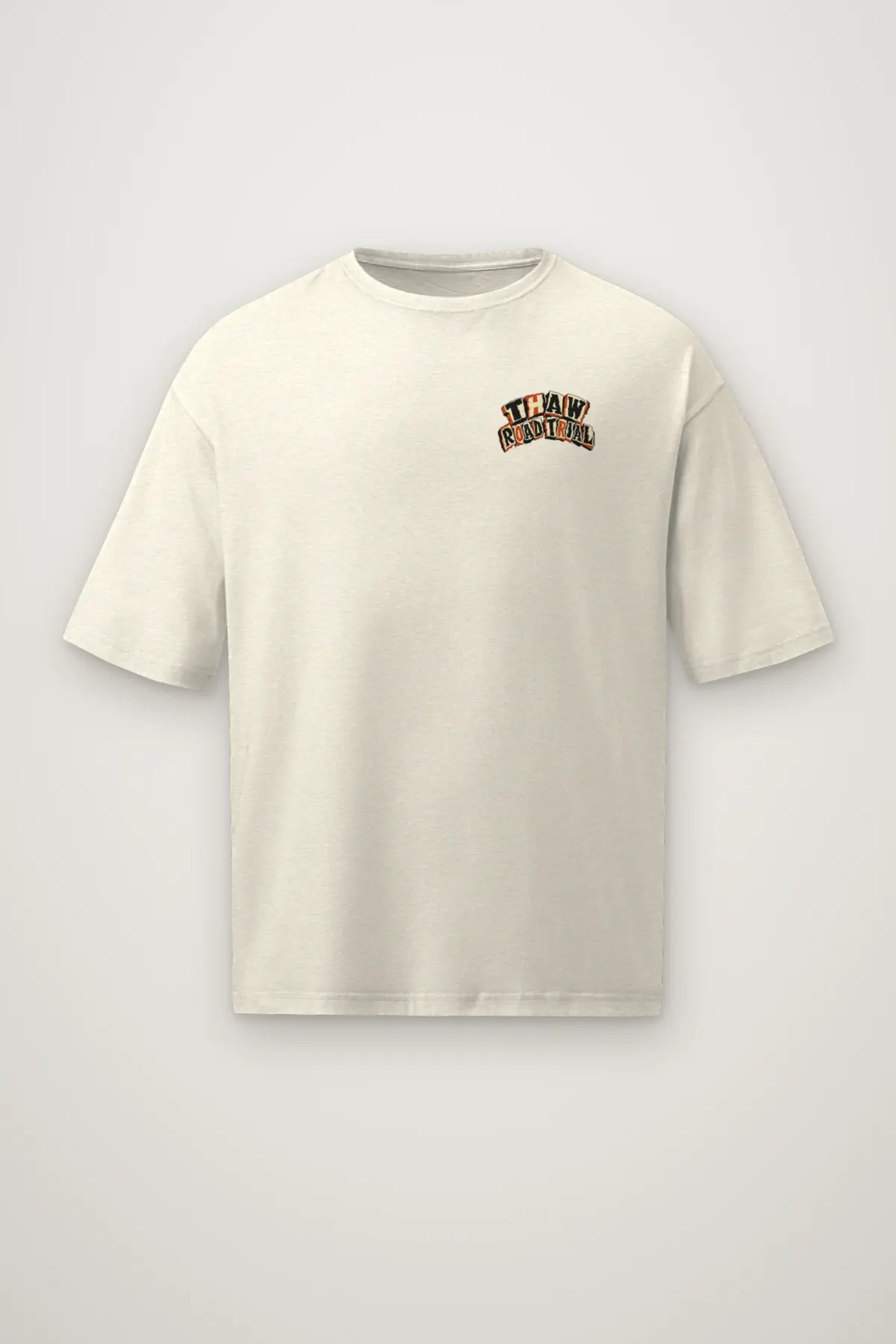 "Thaw Road Trial" Men's Oversized Heavyweight Crewneck T-Shirt