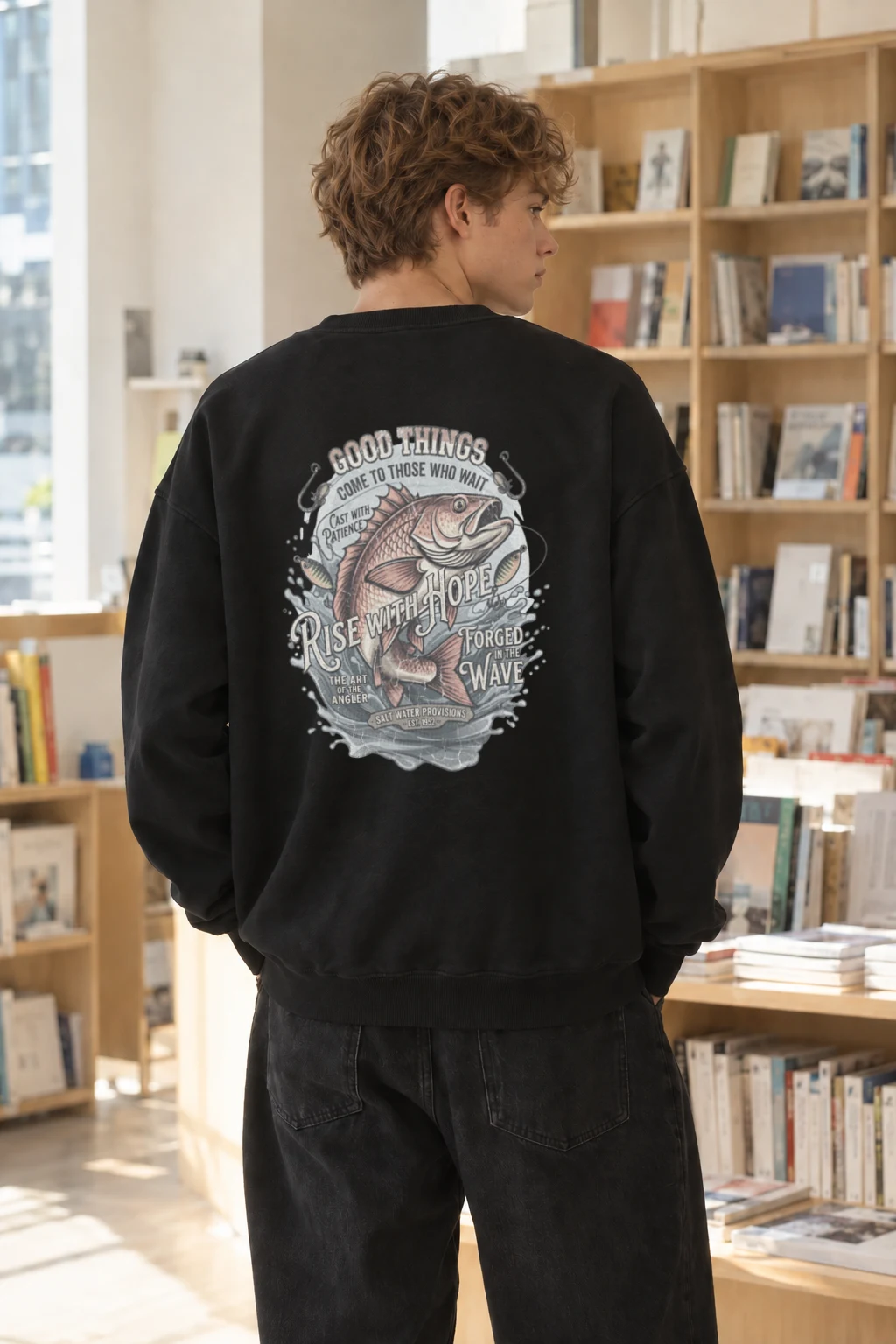 "The Art Of The Angler" Heavy Blend Unisex Crewneck Sweatshirt | Gildan 18000