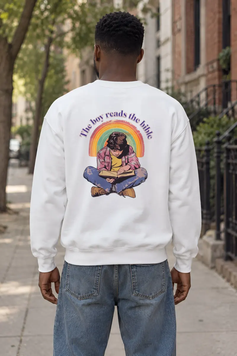 "The Boy Reads the Bible" Heavy Blend Unisex Crewneck Sweatshirt