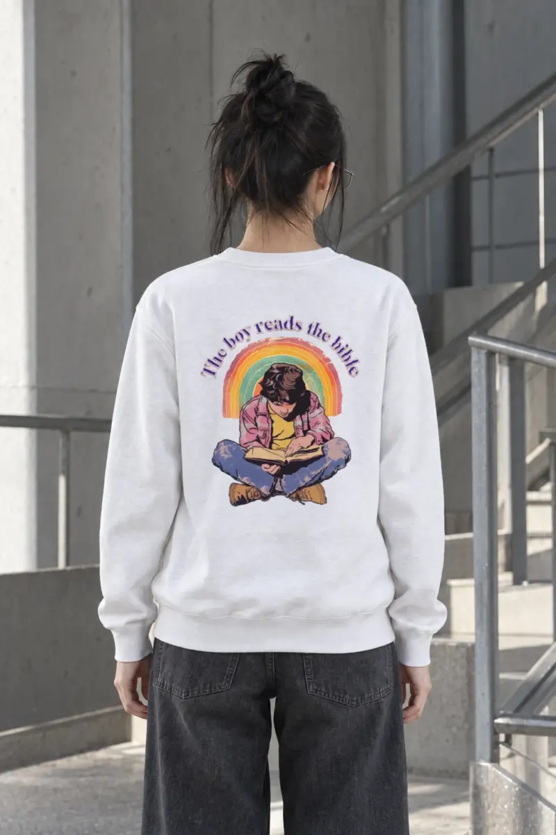 "The Boy Reads the Bible" Heavy Blend Unisex Crewneck Sweatshirt