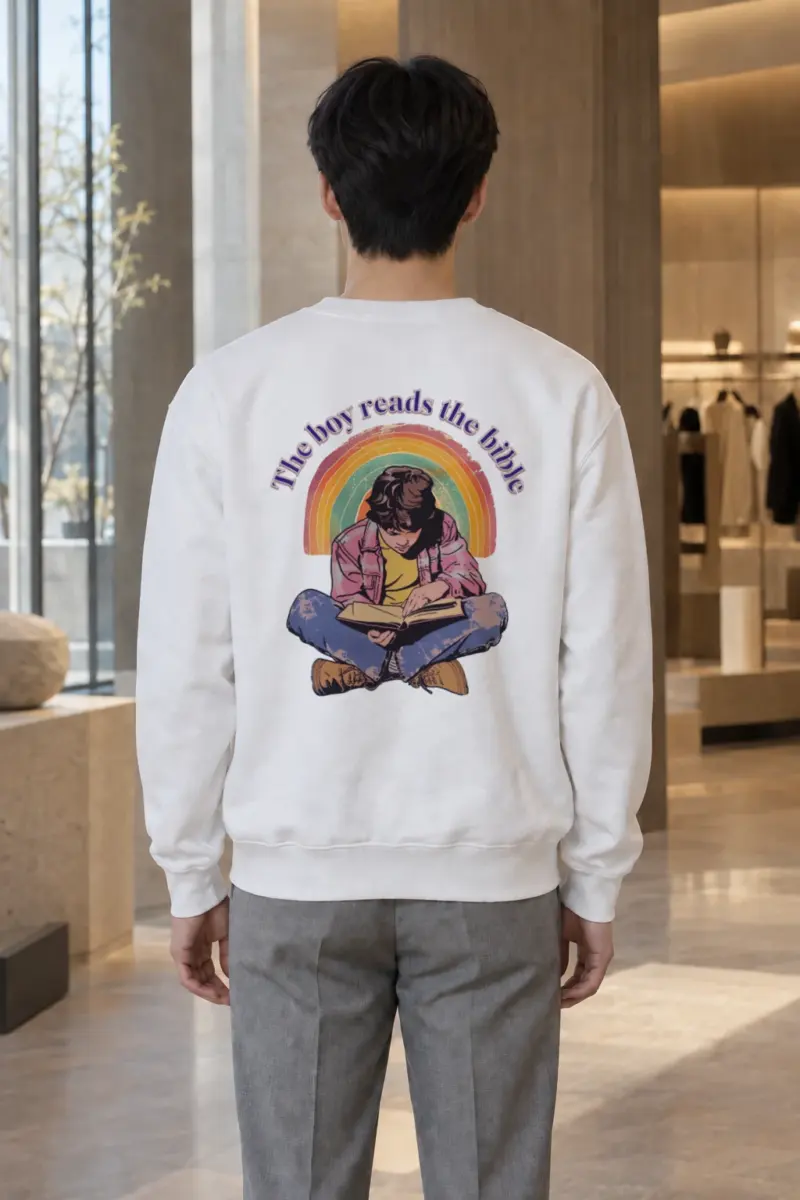 "The Boy Reads the Bible" Heavy Blend Unisex Crewneck Sweatshirt | Gildan 18000