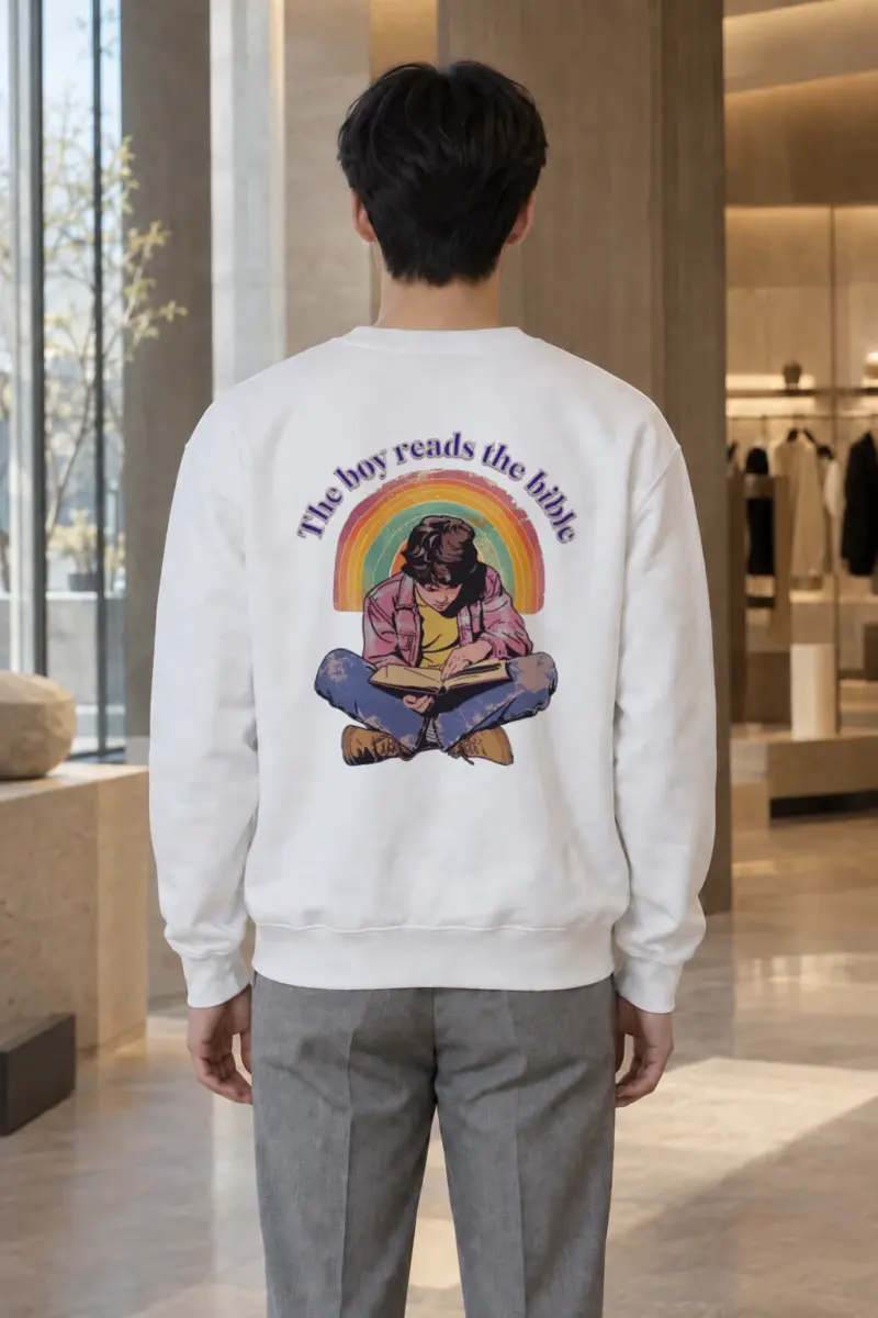 "The Boy Reads the Bible" Heavy Blend Unisex Crewneck Sweatshirt