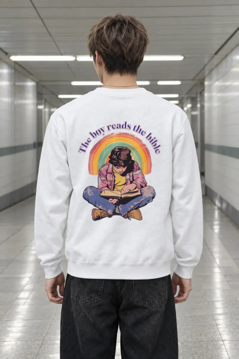 "The Boy Reads the Bible" Heavy Blend Unisex Crewneck Sweatshirt