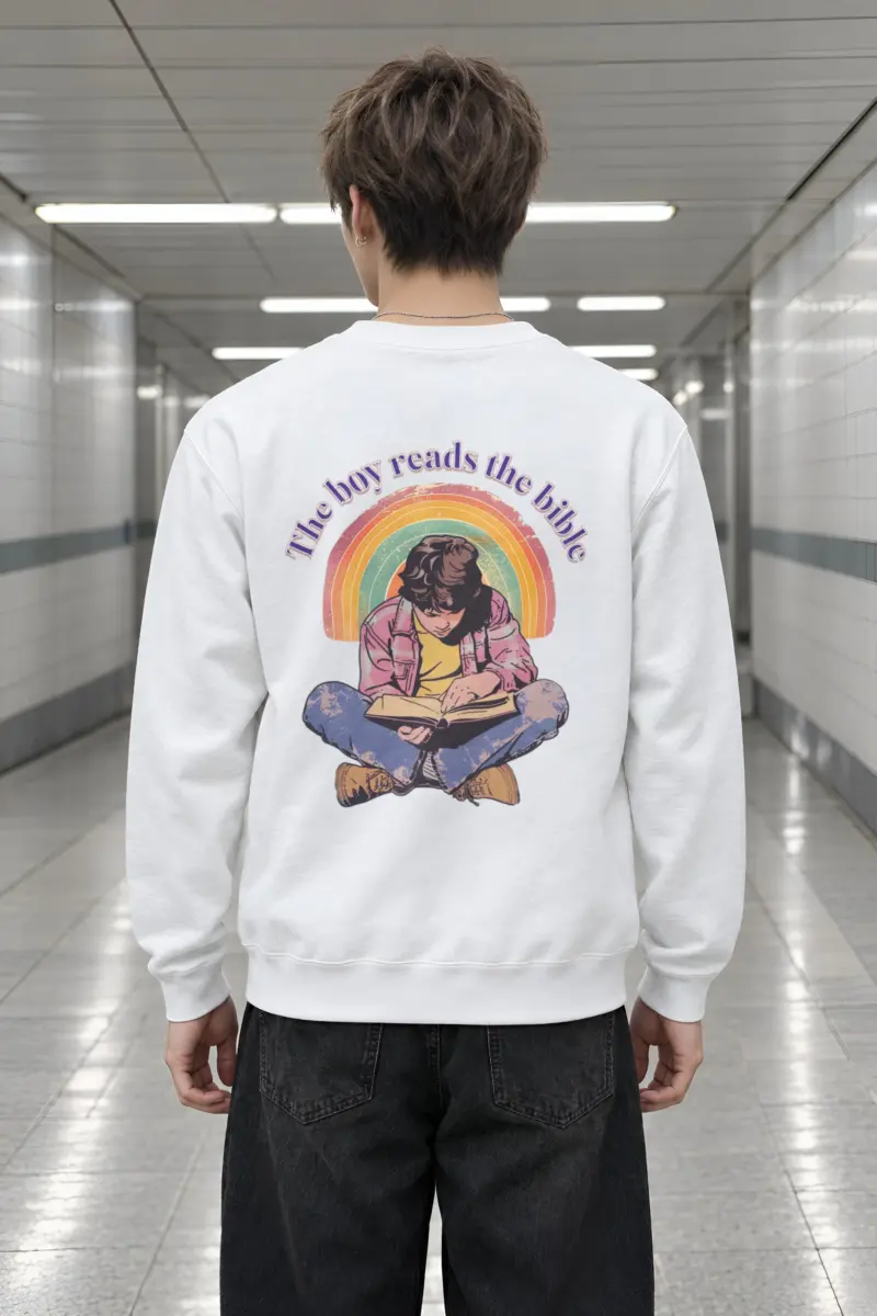 "The Boy Reads the Bible" Heavy Blend Unisex Crewneck Sweatshirt
