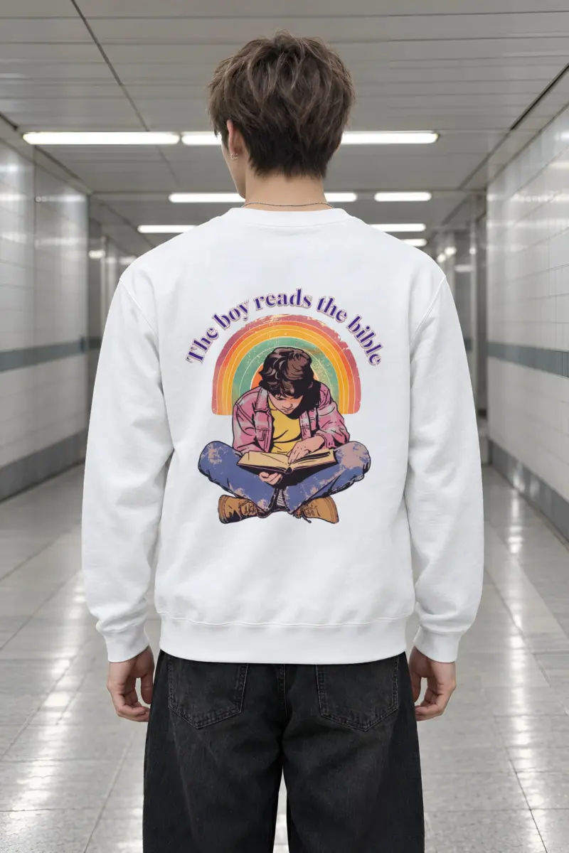 "The Boy Reads the Bible" Heavy Blend Unisex Crewneck Sweatshirt