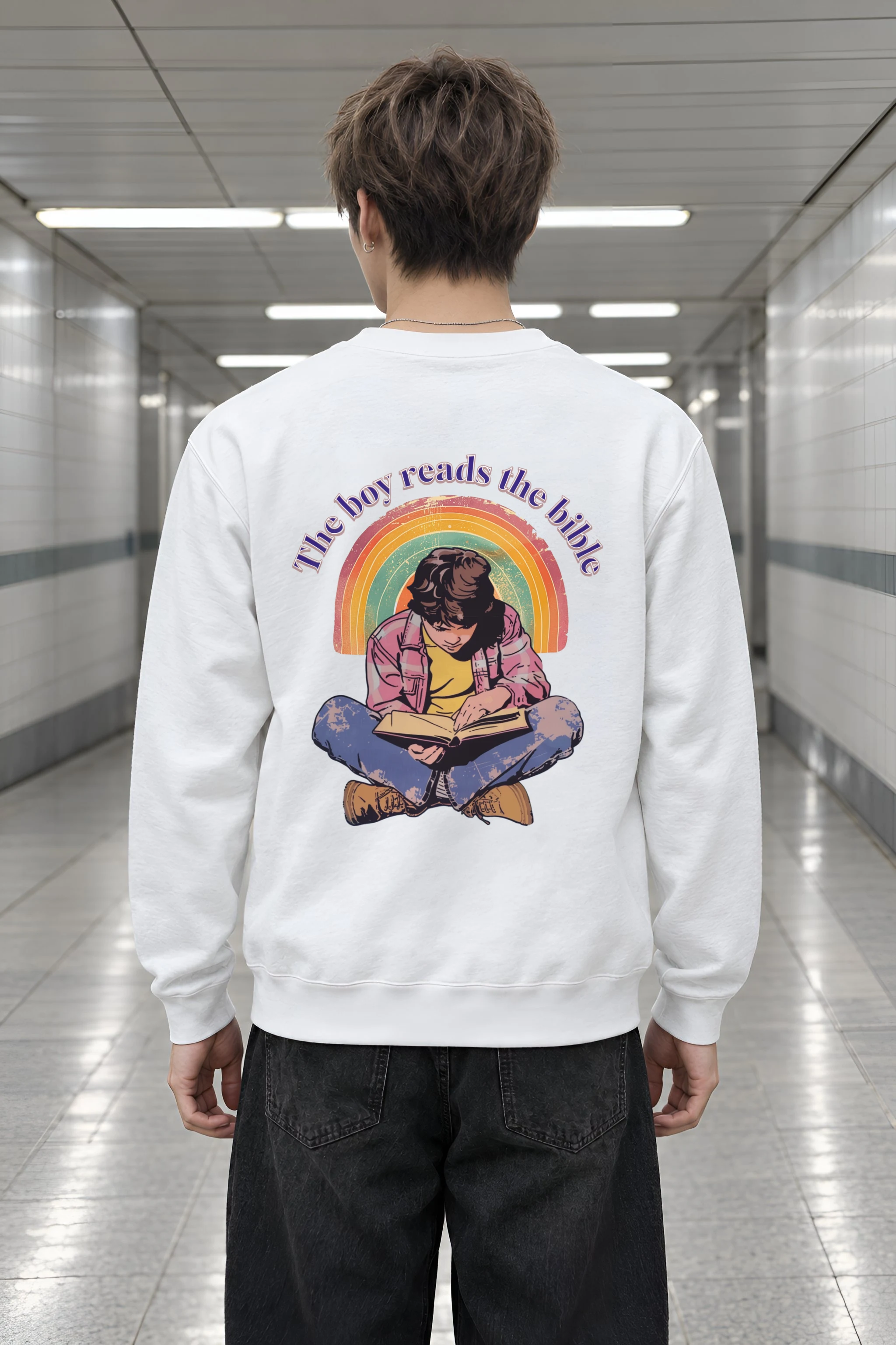 "The Boy Reads the Bible" Heavy Blend Unisex Crewneck Sweatshirt