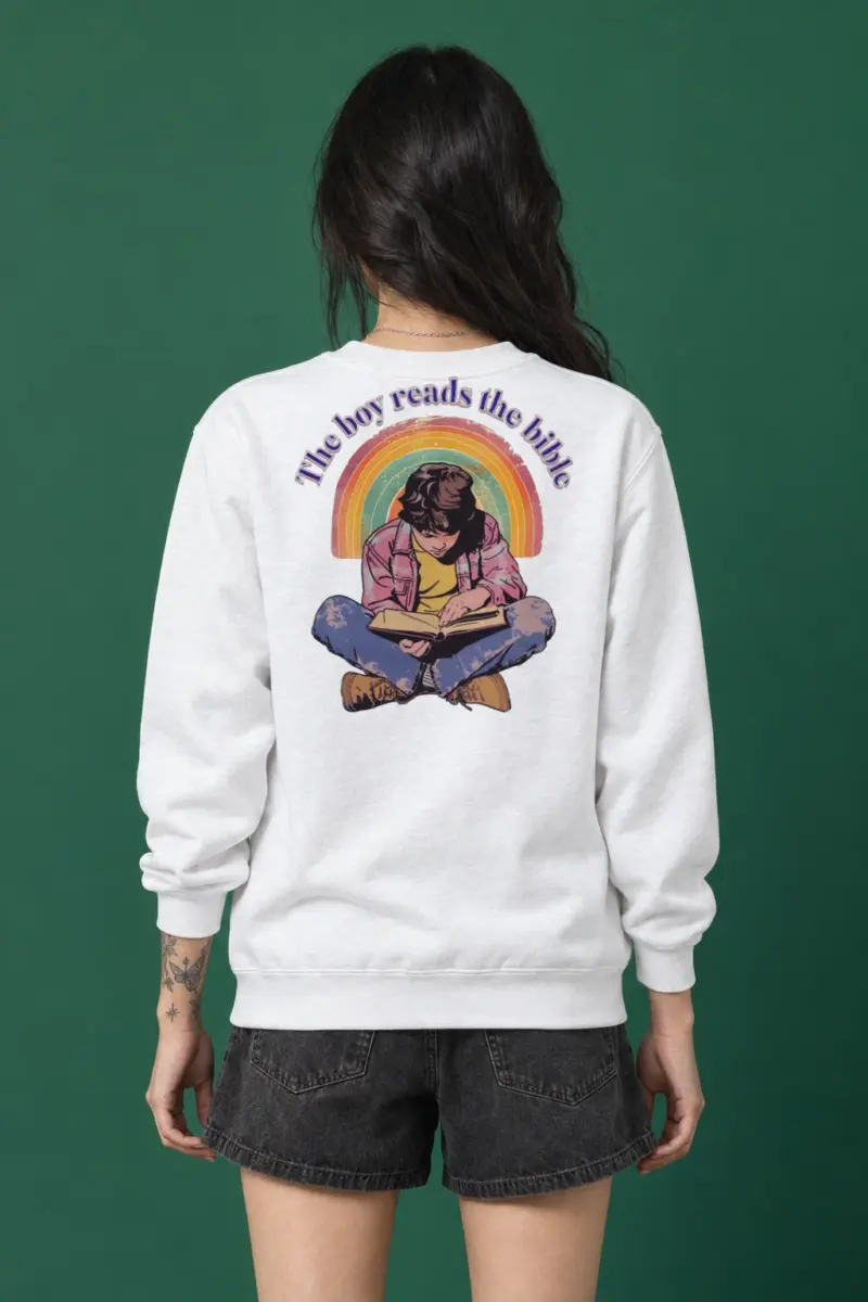 "The Boy Reads the Bible" Heavy Blend Unisex Crewneck Sweatshirt