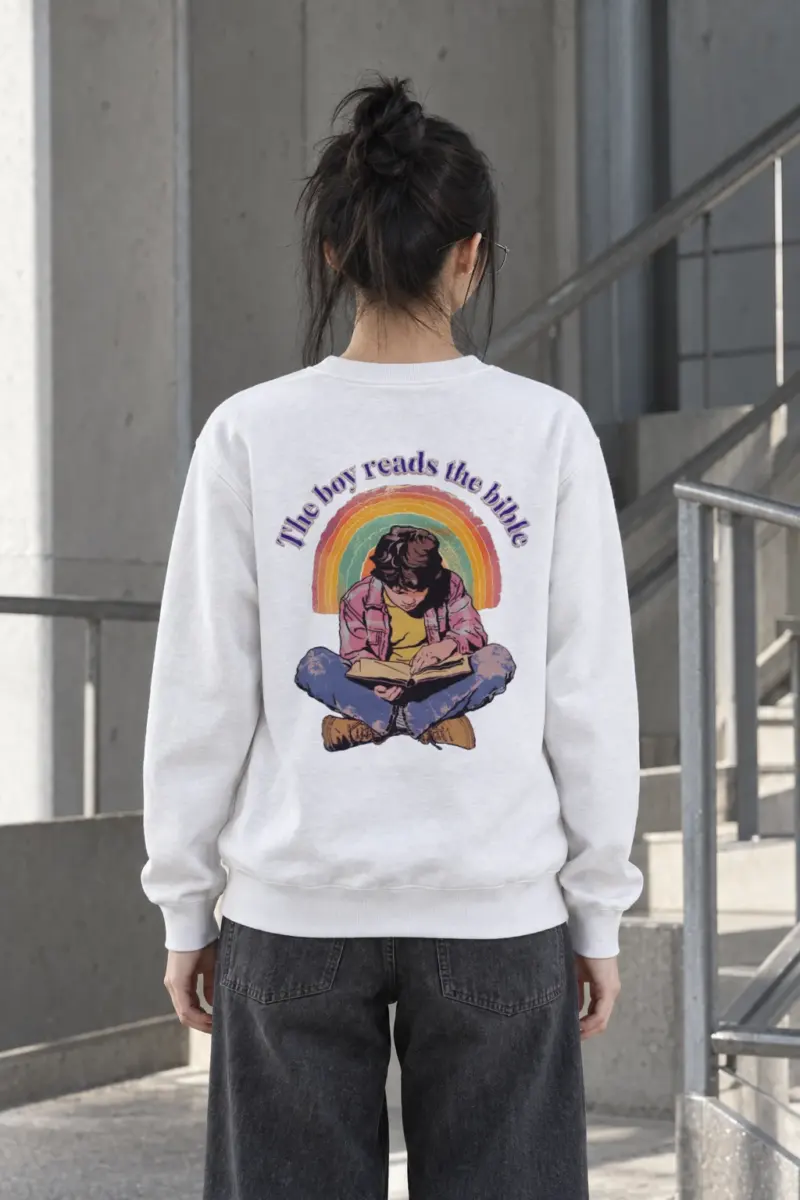"The Boy Reads the Bible" Heavy Blend Unisex Crewneck Sweatshirt