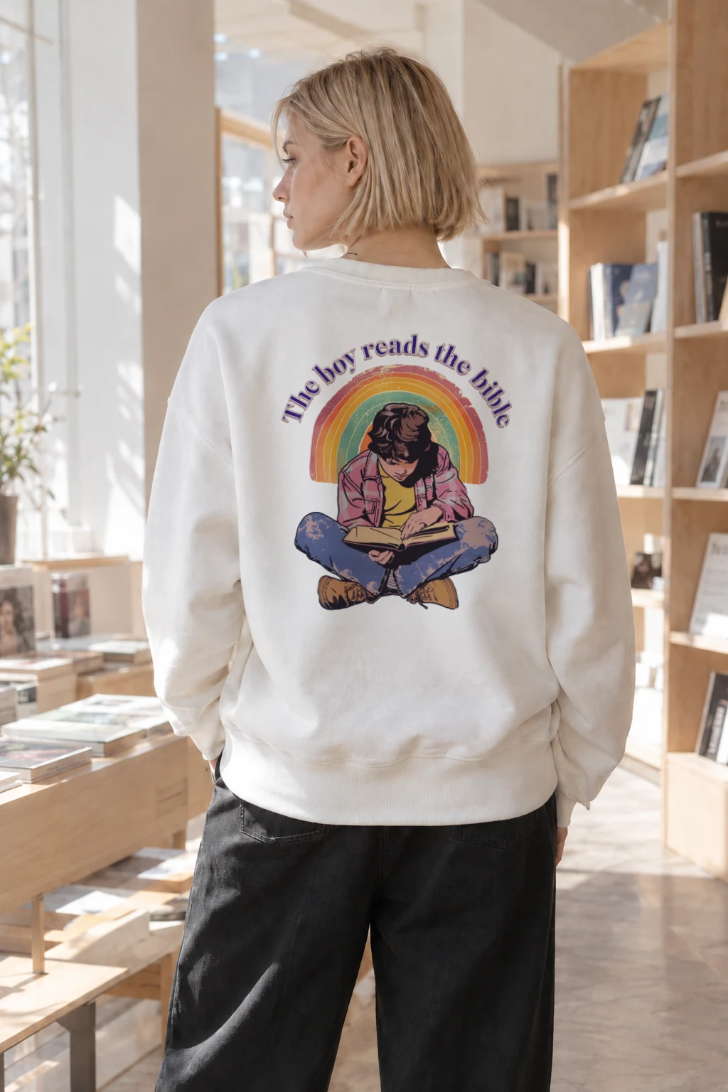 "The Boy Reads the Bible" Heavy Blend Unisex Crewneck Sweatshirt | Gildan 18000