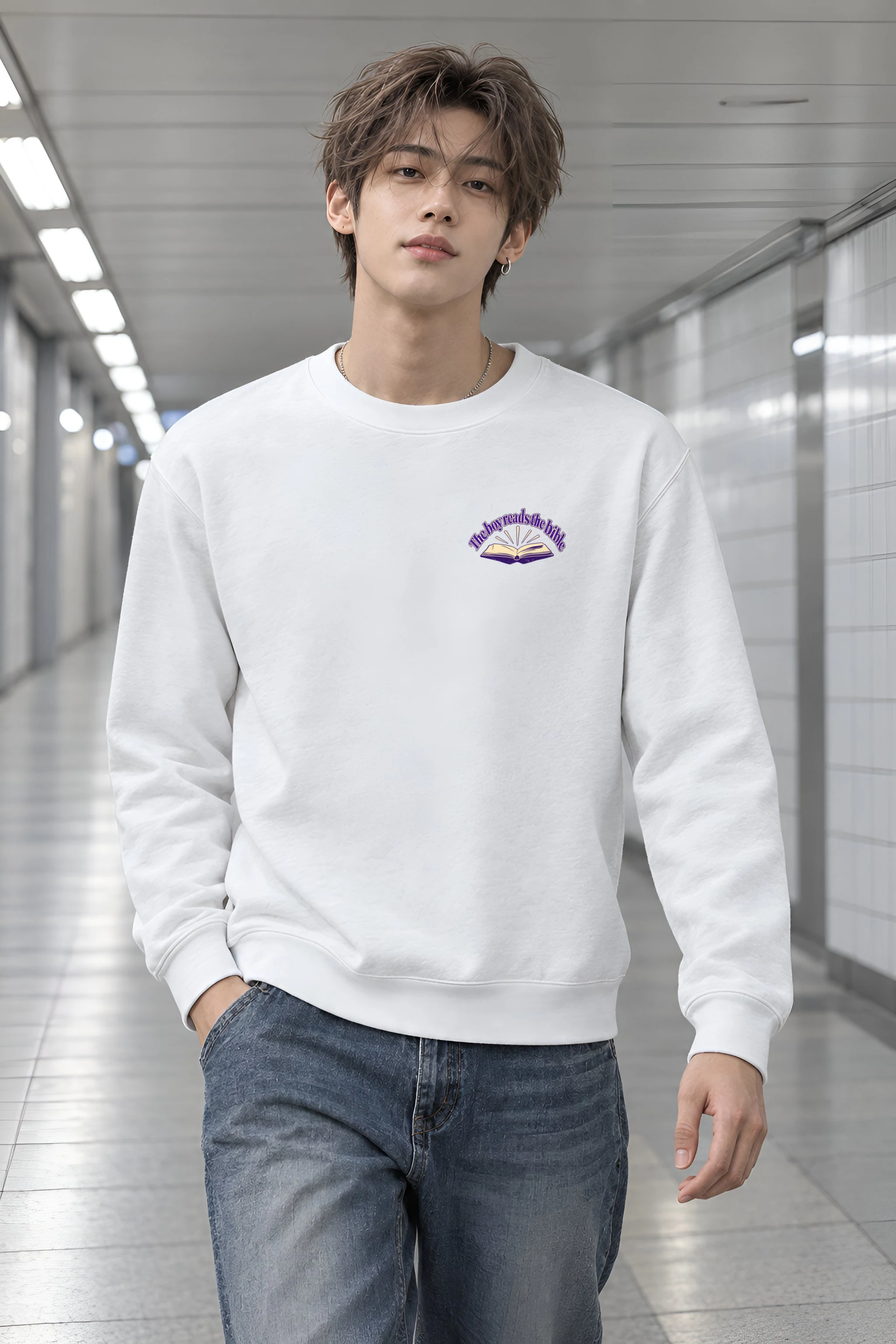 "The Boy Reads the Bible" Heavy Blend Unisex Crewneck Sweatshirt