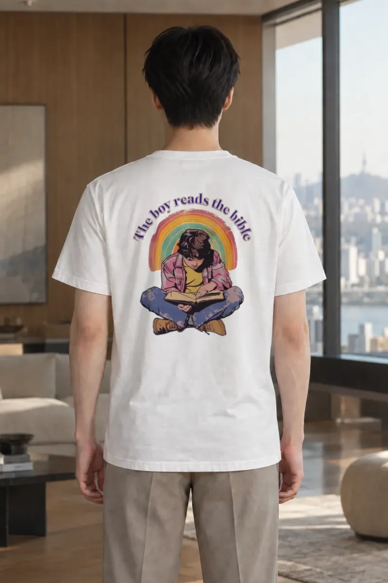 "The Boy Reads The Bible" Heavyweight Unisex Crewneck T-shirt | Gildan 5000